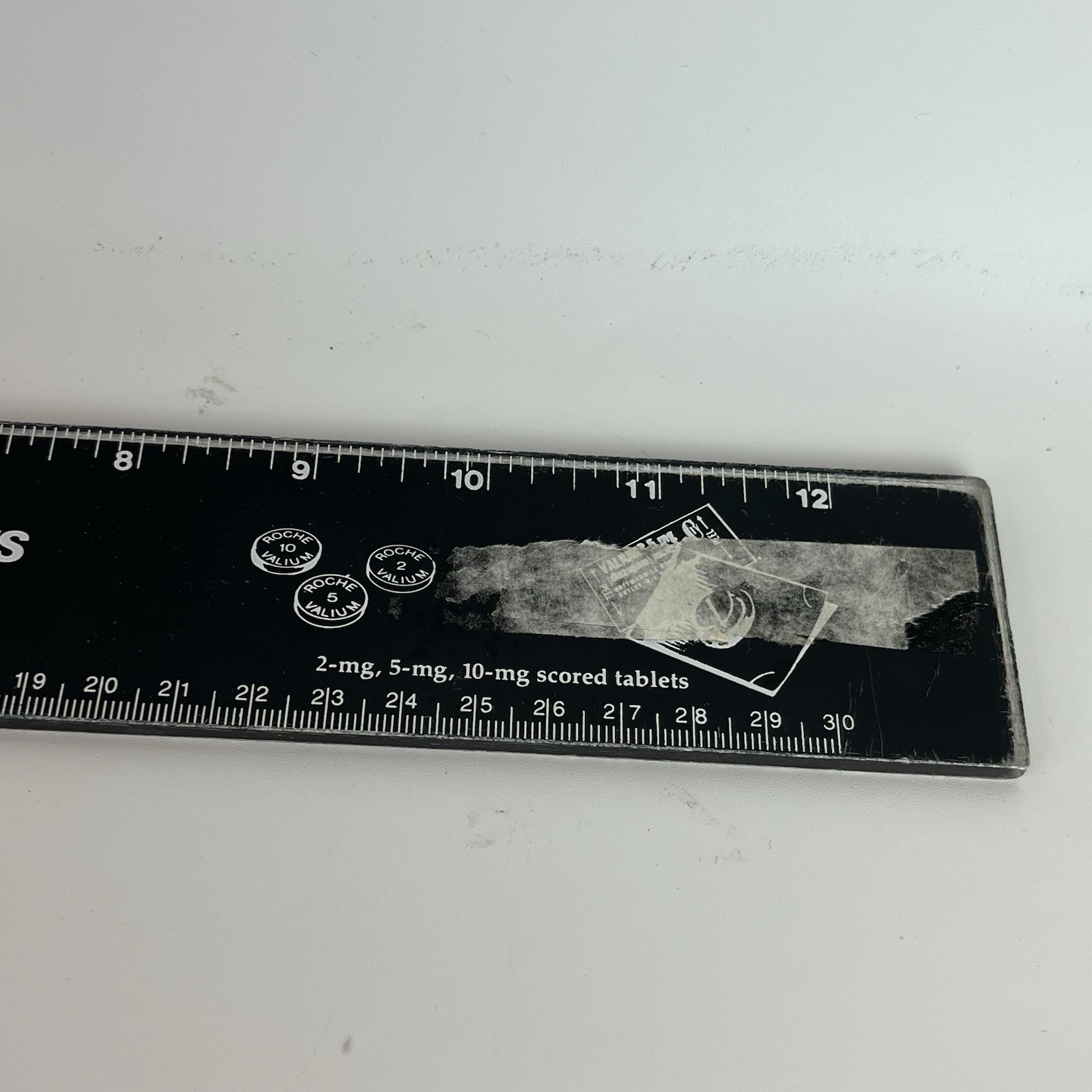 Vintage Roche Valium Black Plastic Ruler Pharmaceutical Ink Pens Lexapro Drug
