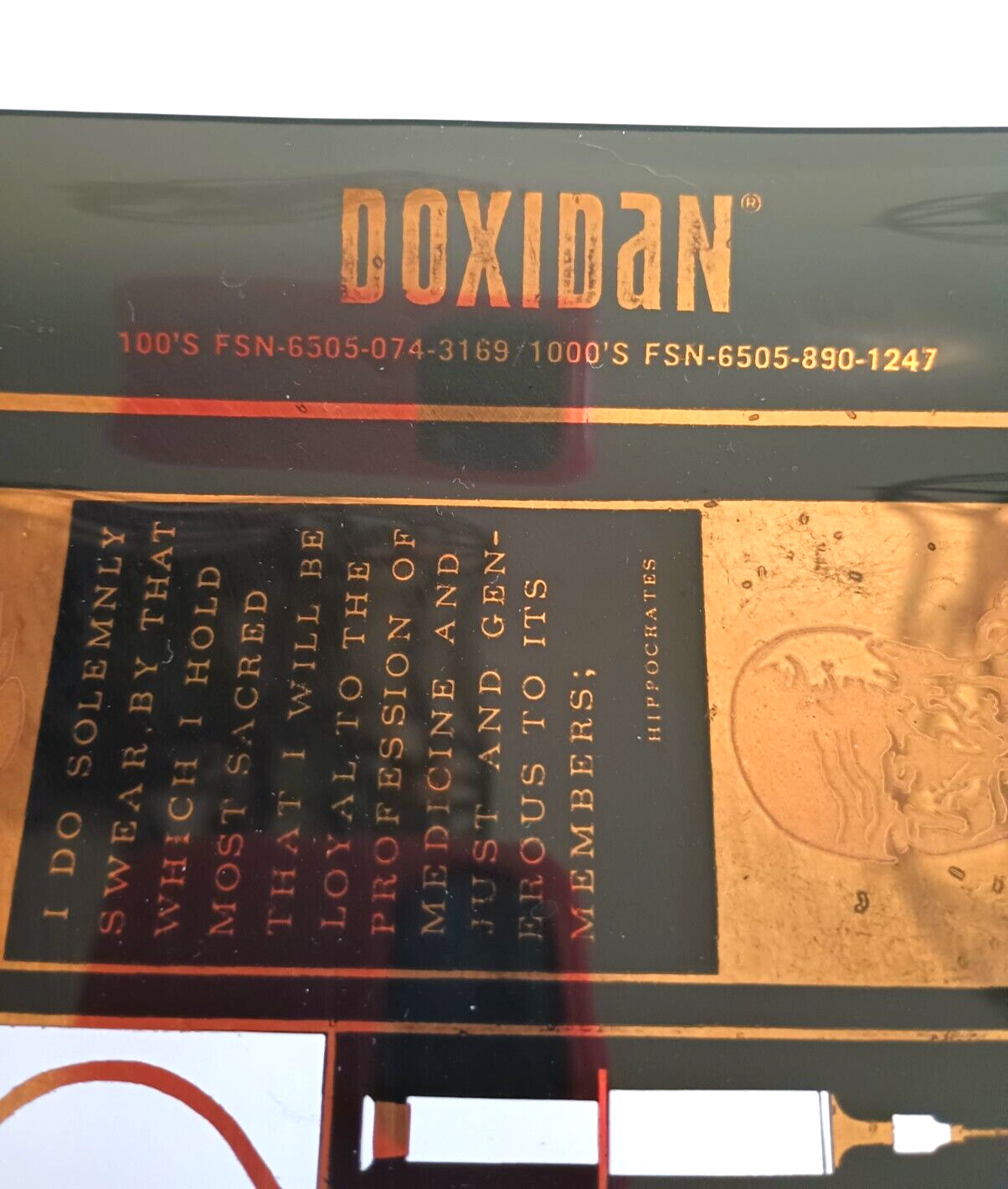 Vintage Pharmaceutical Medical Glass Plate Advertising Festal Doxidan 9×7 Swag