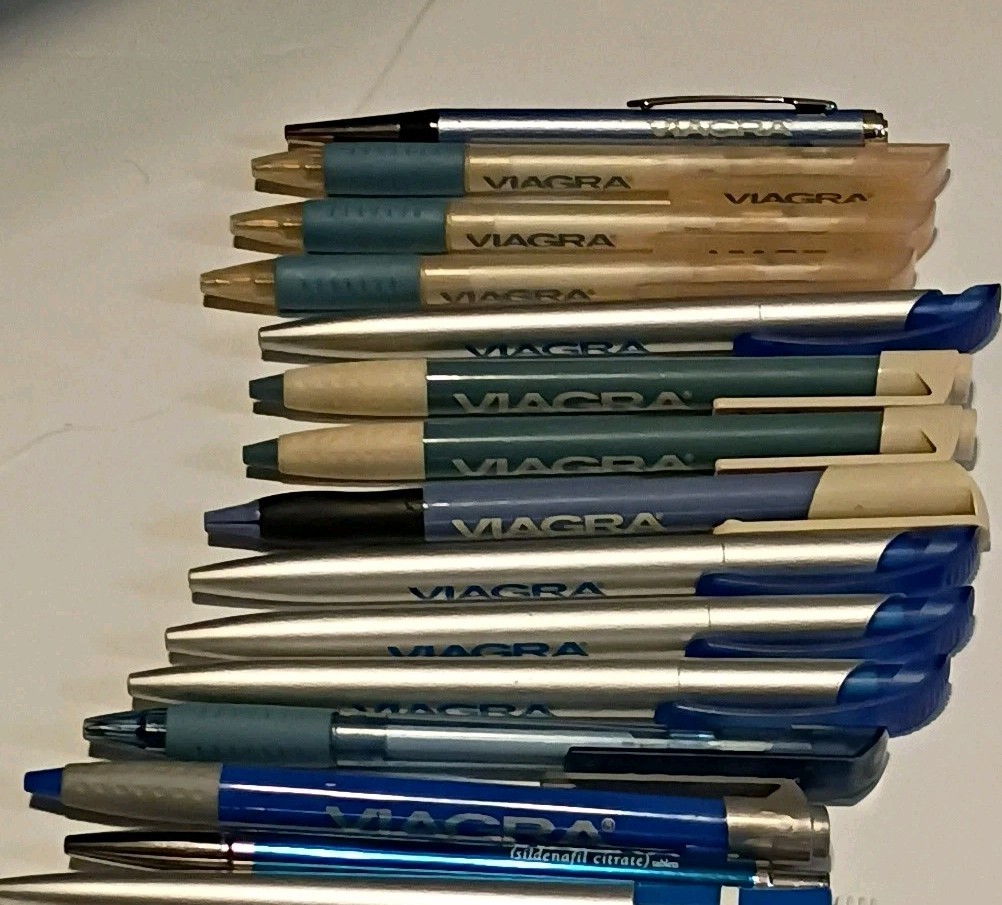 Pharmaceutical Advertising Pen Mixed Promo Lot of 33 Viagra, Pravachol, Zyban
