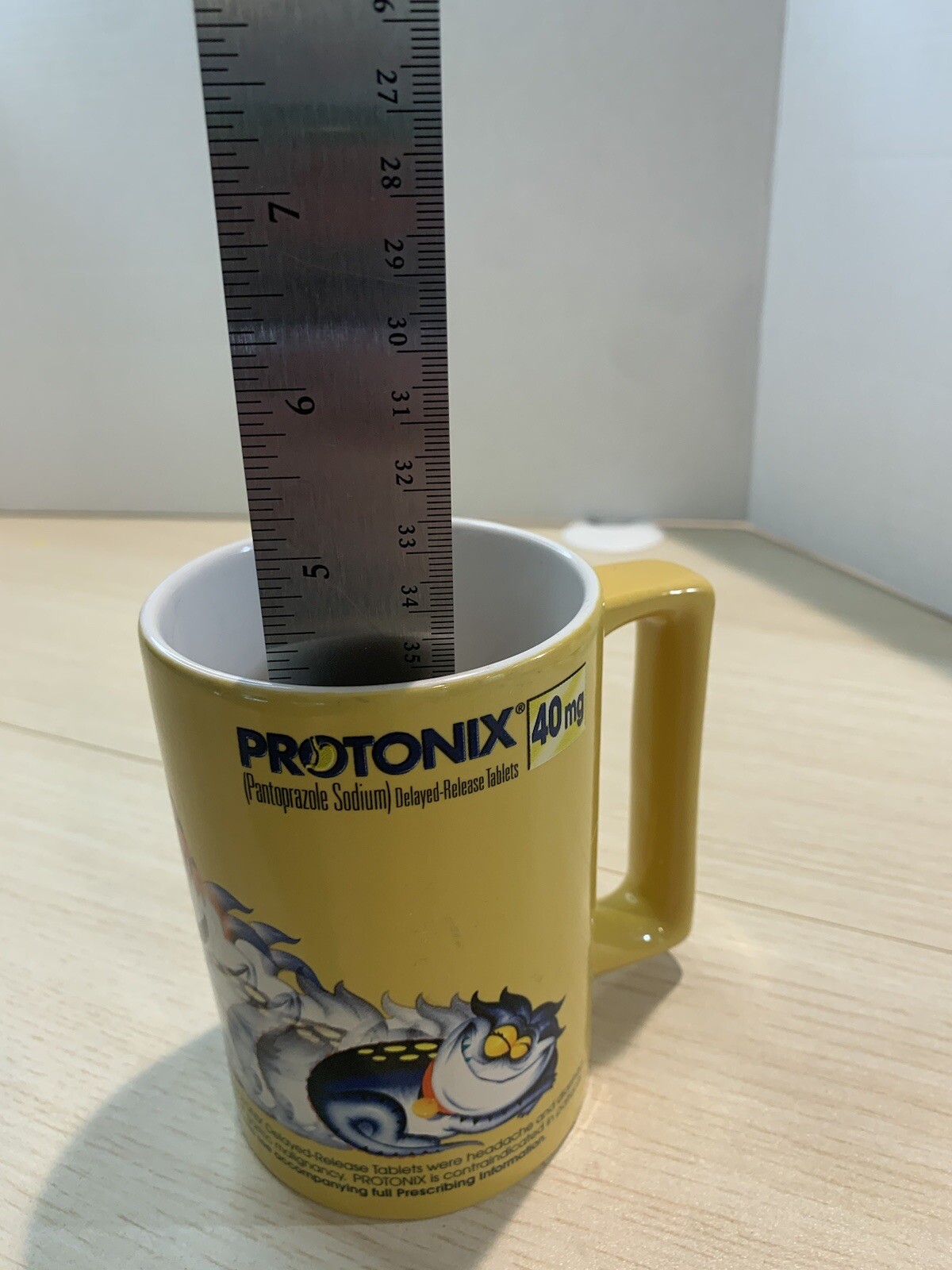 Medical Advertising Ceramic Coffee Cup Protonix (Pantoprazole Sodium) 40mg/ I.V.