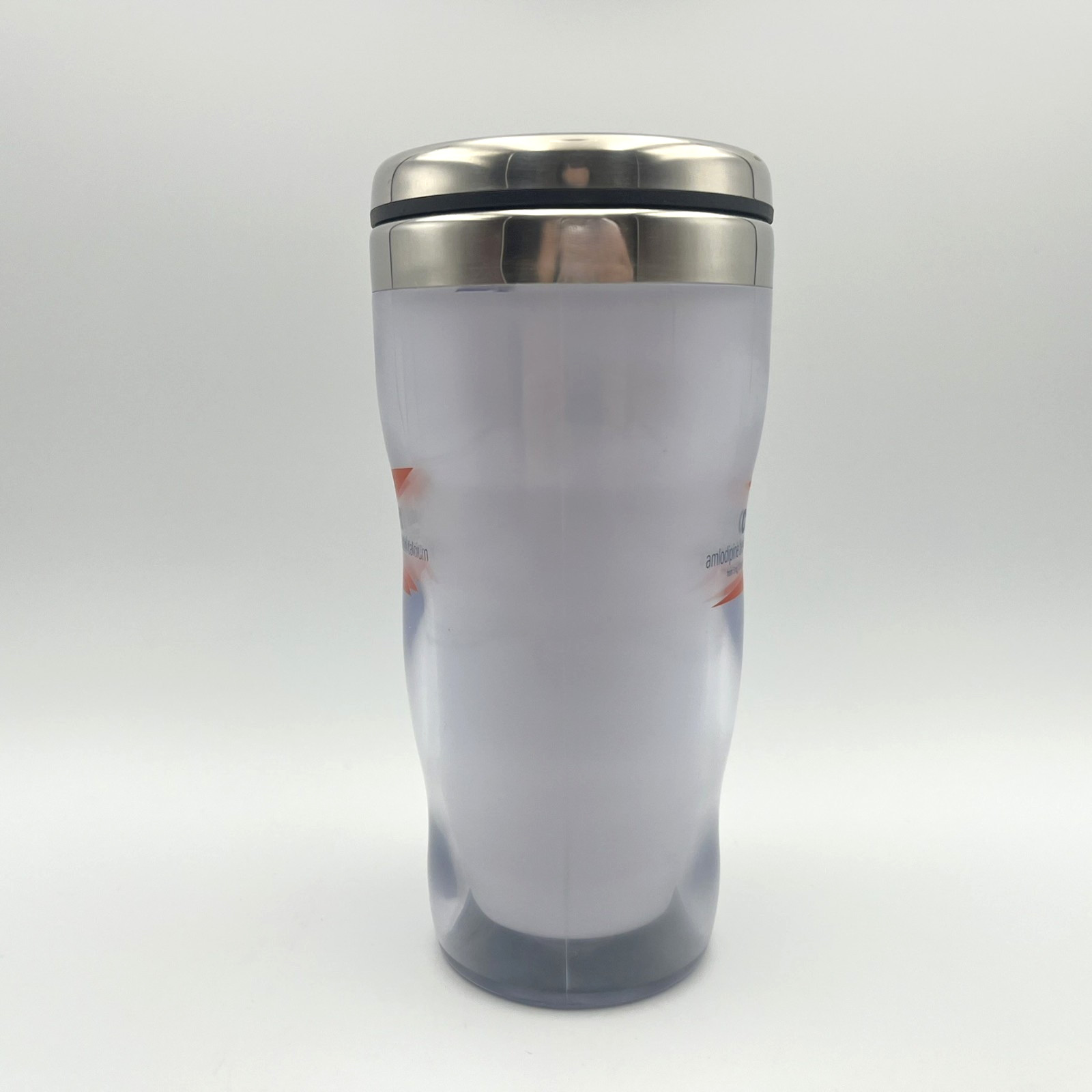Caduet Curvy Double Wall Tumbler Travel Coffee Mug Cup Pharma Ad Marketing Promo