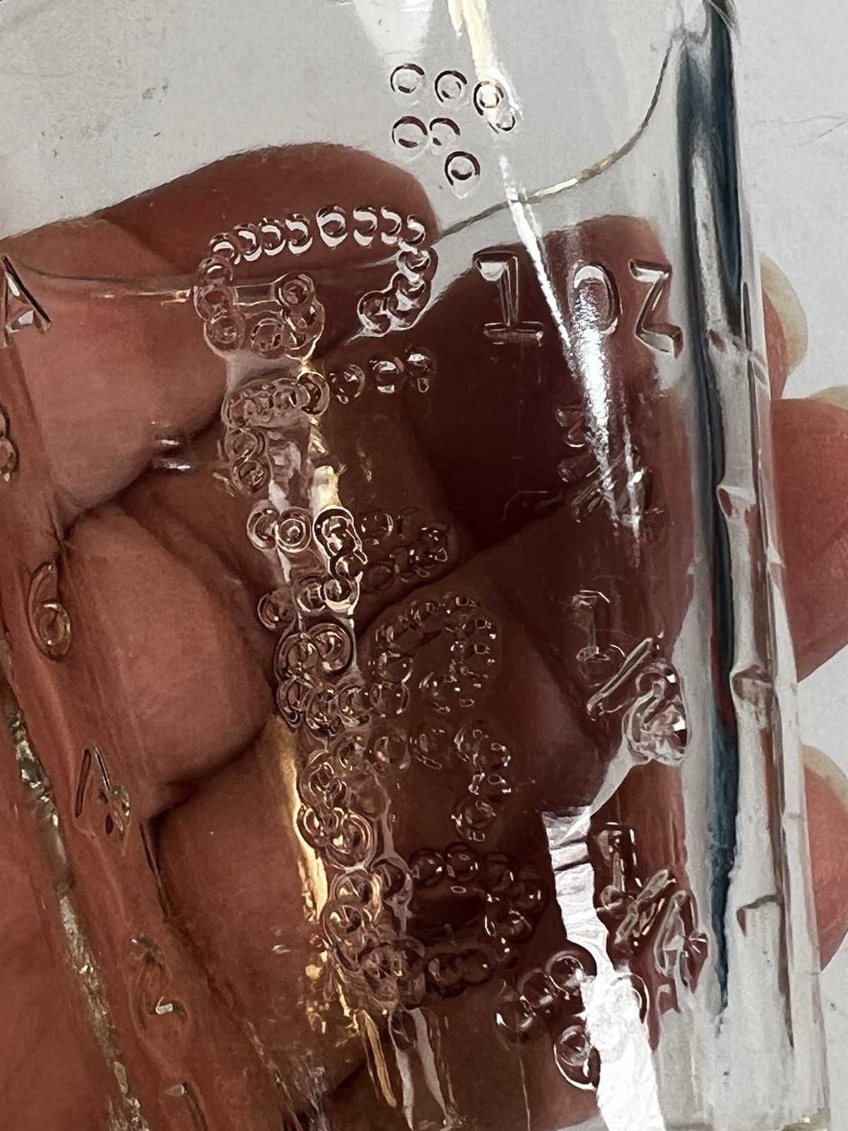 Vtg Apothecary Dose Pharmacy Measure Glass Cup GLASCO GEM Set of 2 Embossed