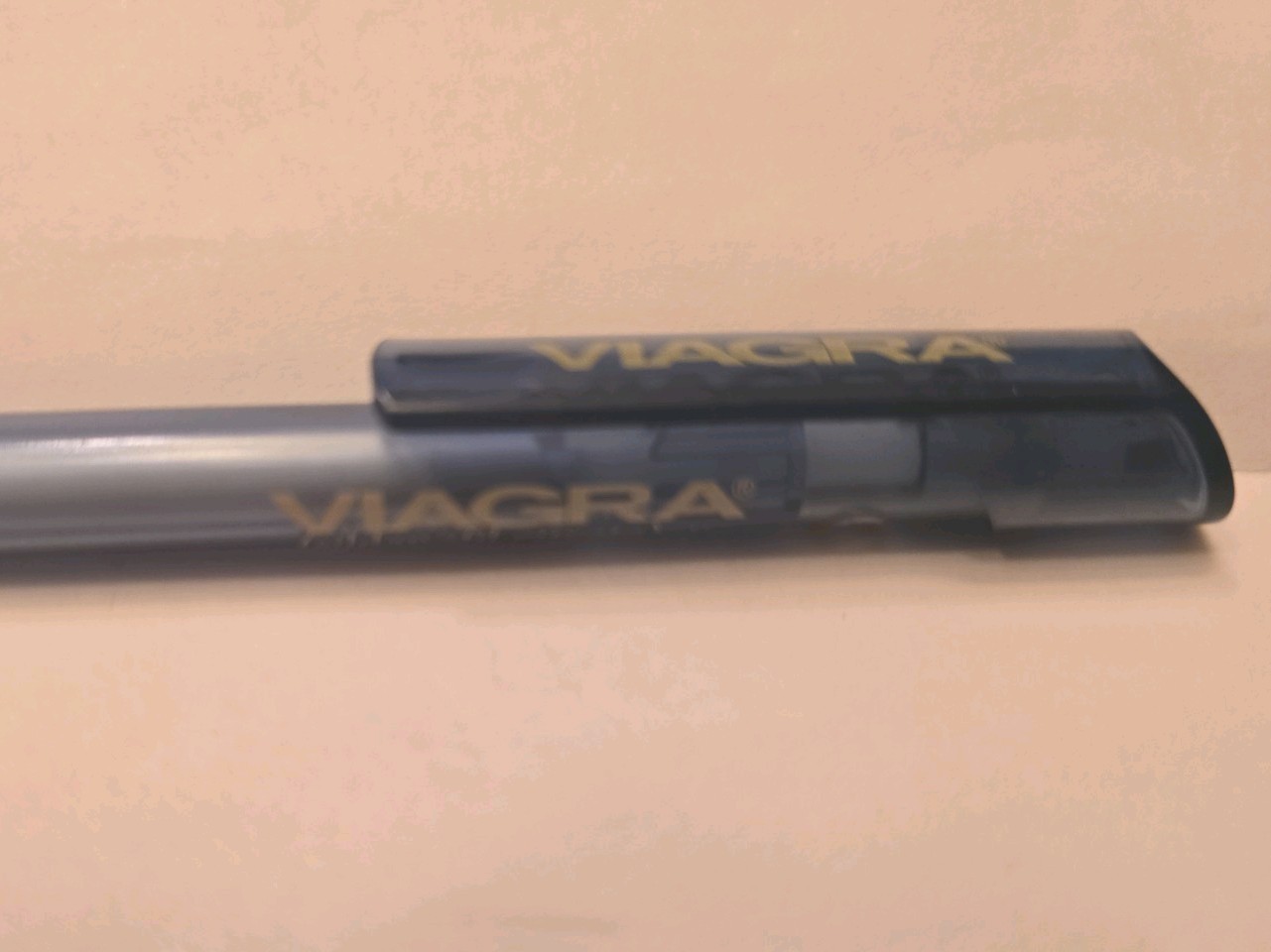 Viagra Plastic Translucent Blue Pen Pharmaceutical Drug Rep Promo WRITES