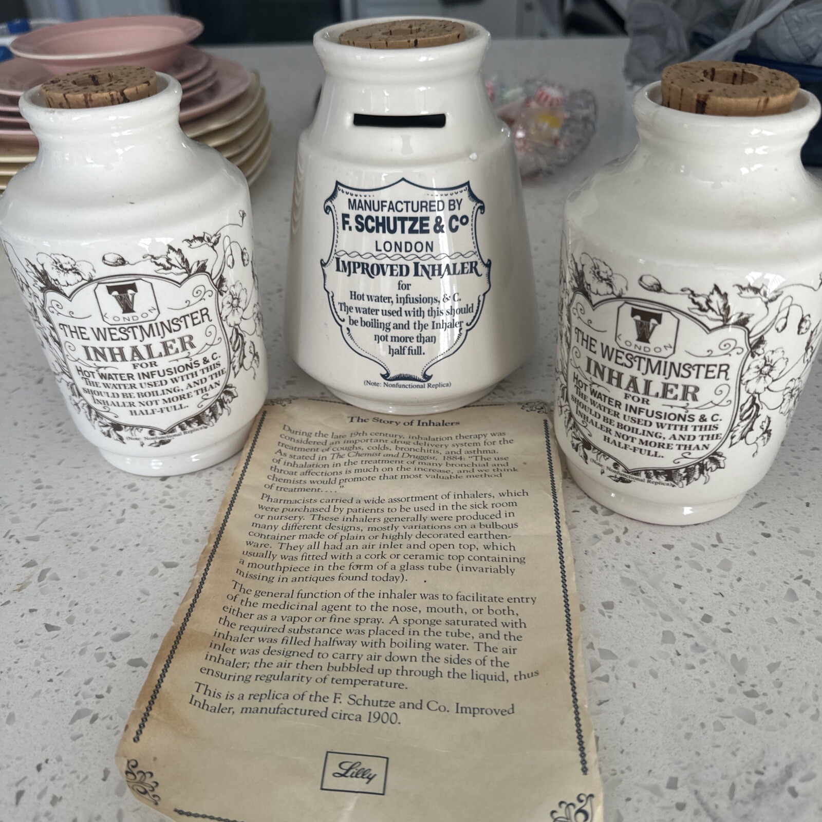 3 Eli Lilly Replica 6″ Westminster Inhaler Pharmaceutical Marking Advertising
