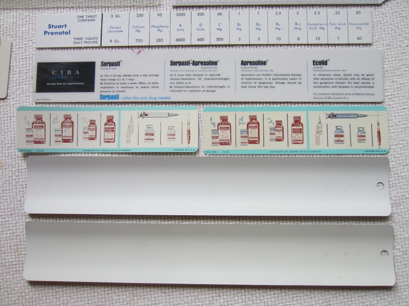 lot of 10 vintage PHARMACEUTICAL PHARMACY Promo DRUG ADVERTISEMENTS, 1961 to 70s