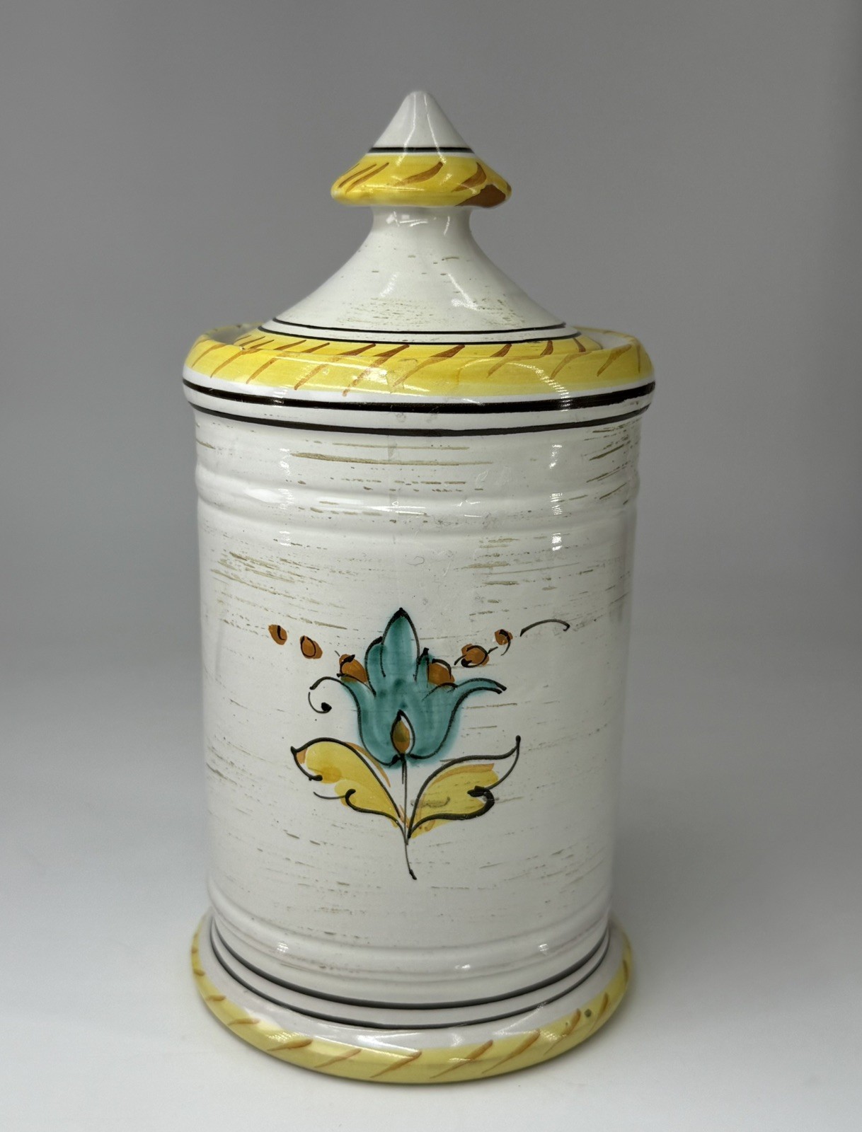 Vintage Italian Apothecary Jar Pharmacy Display Rustic Decor Made in Italy Chips