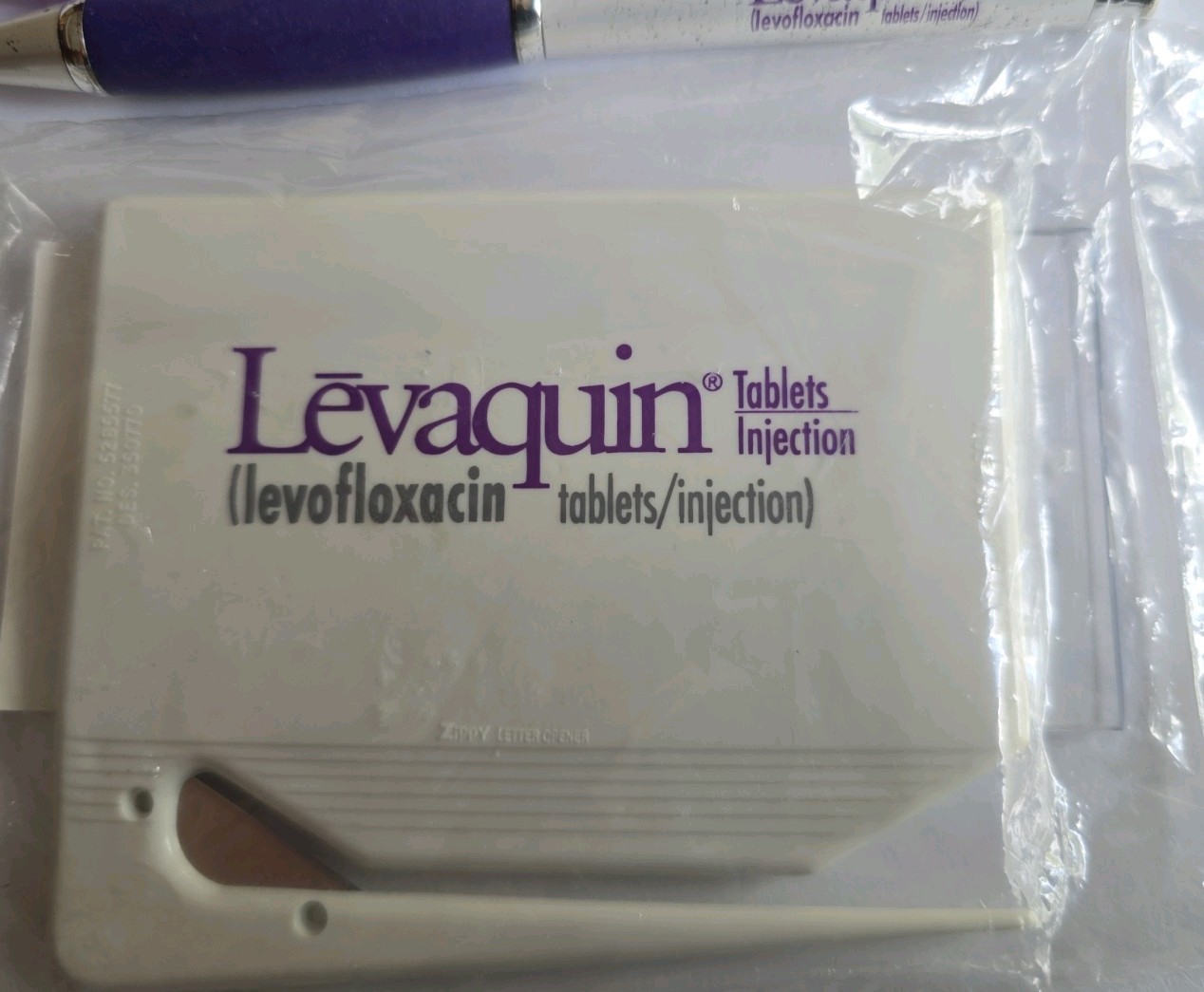LEVAQUIN Metal Pens + Letter Opener Vintage Pharmaceutical Drug Rep Promo WRITES