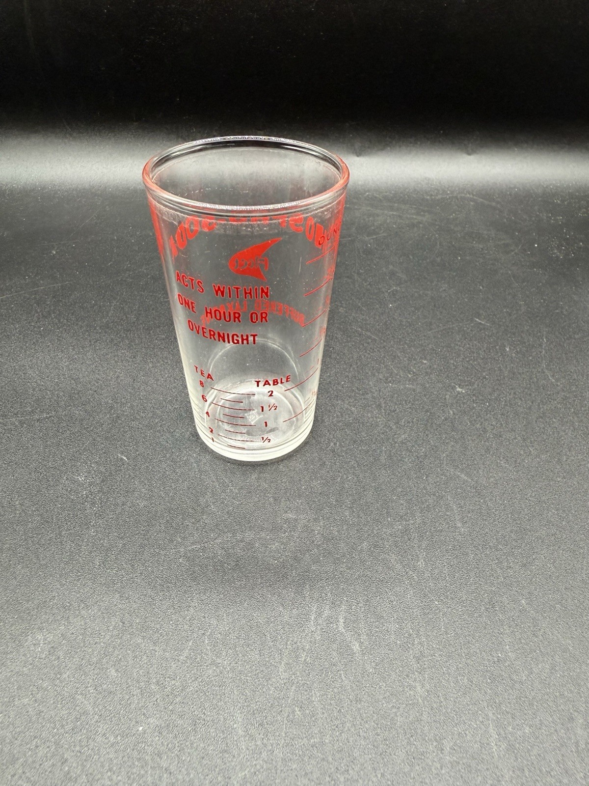 Fleet Phospho Soda Glass Measuring Cup Buffered Laxative Medical Ad Hazel Atlas