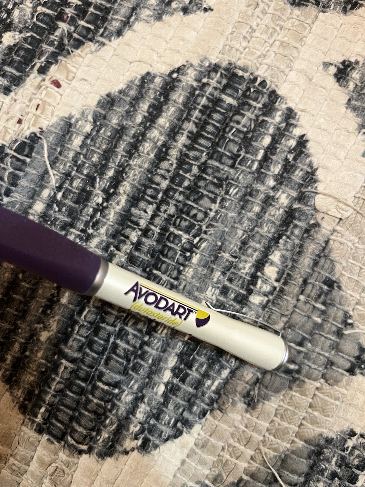 Avodart Purple Grip White Metal Twist Pharmaceutical Drug Pen Advertising NO INK