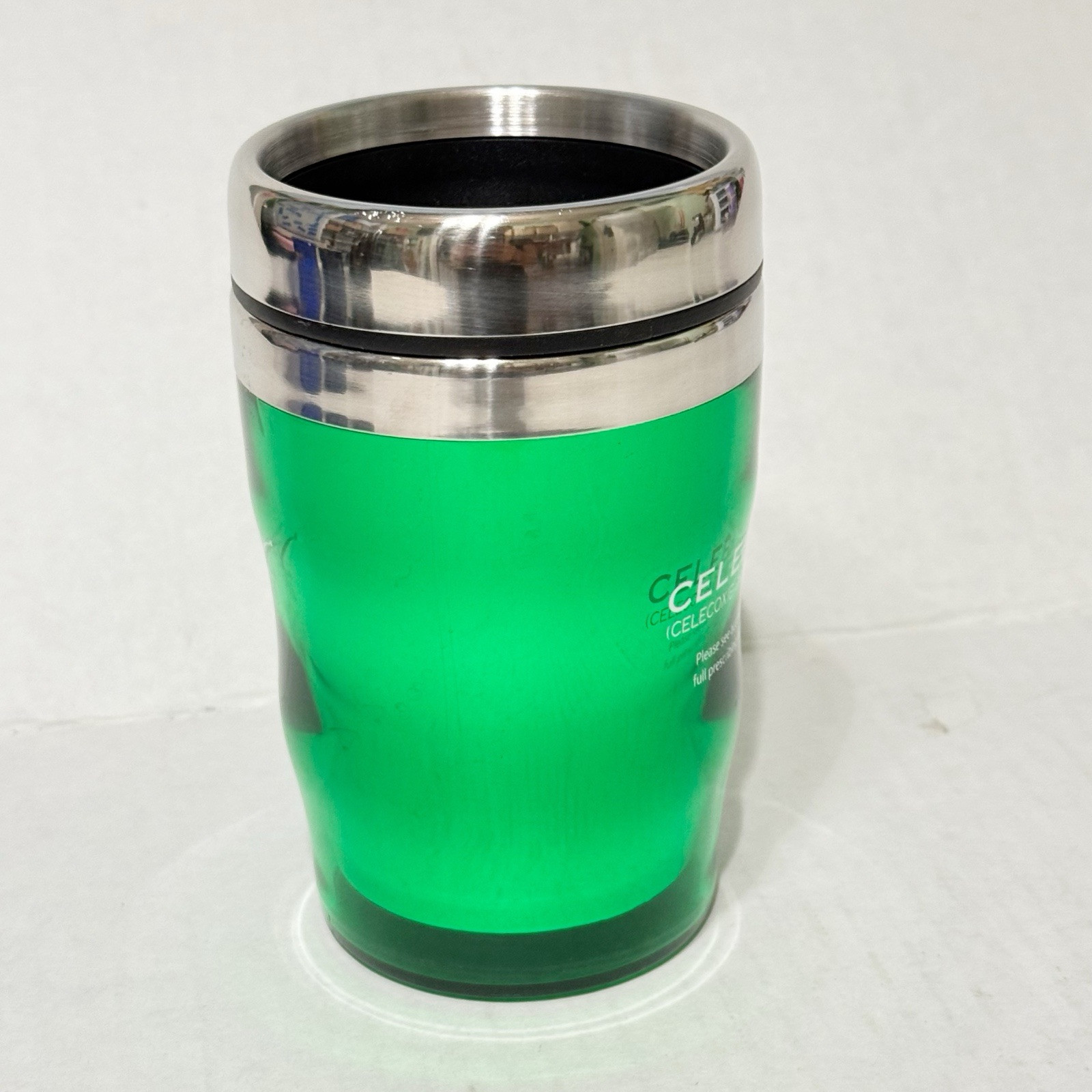 Vtg Celebrex Metallic Green Travel Mug Cup Drug Rep Pharmaceutical Advertising