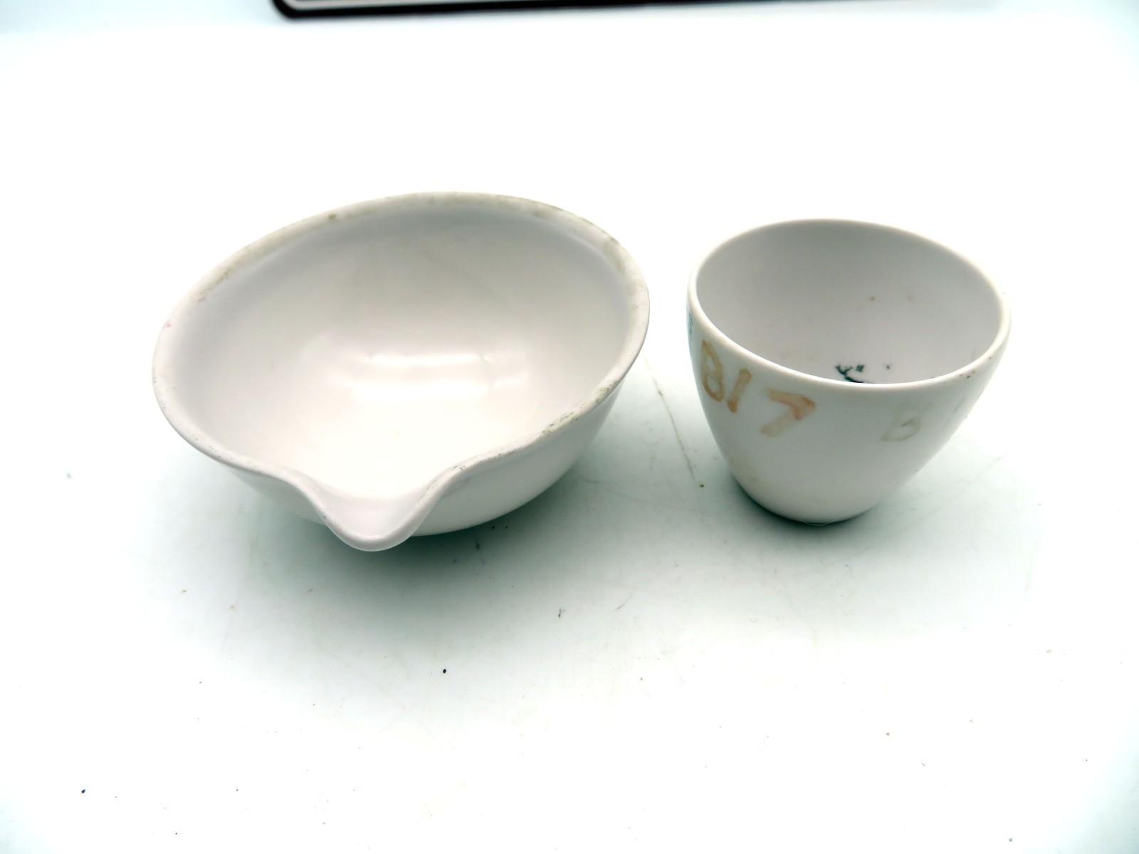Vintage Coors USA Porcelain Labware Evaporating Dish and Crucible