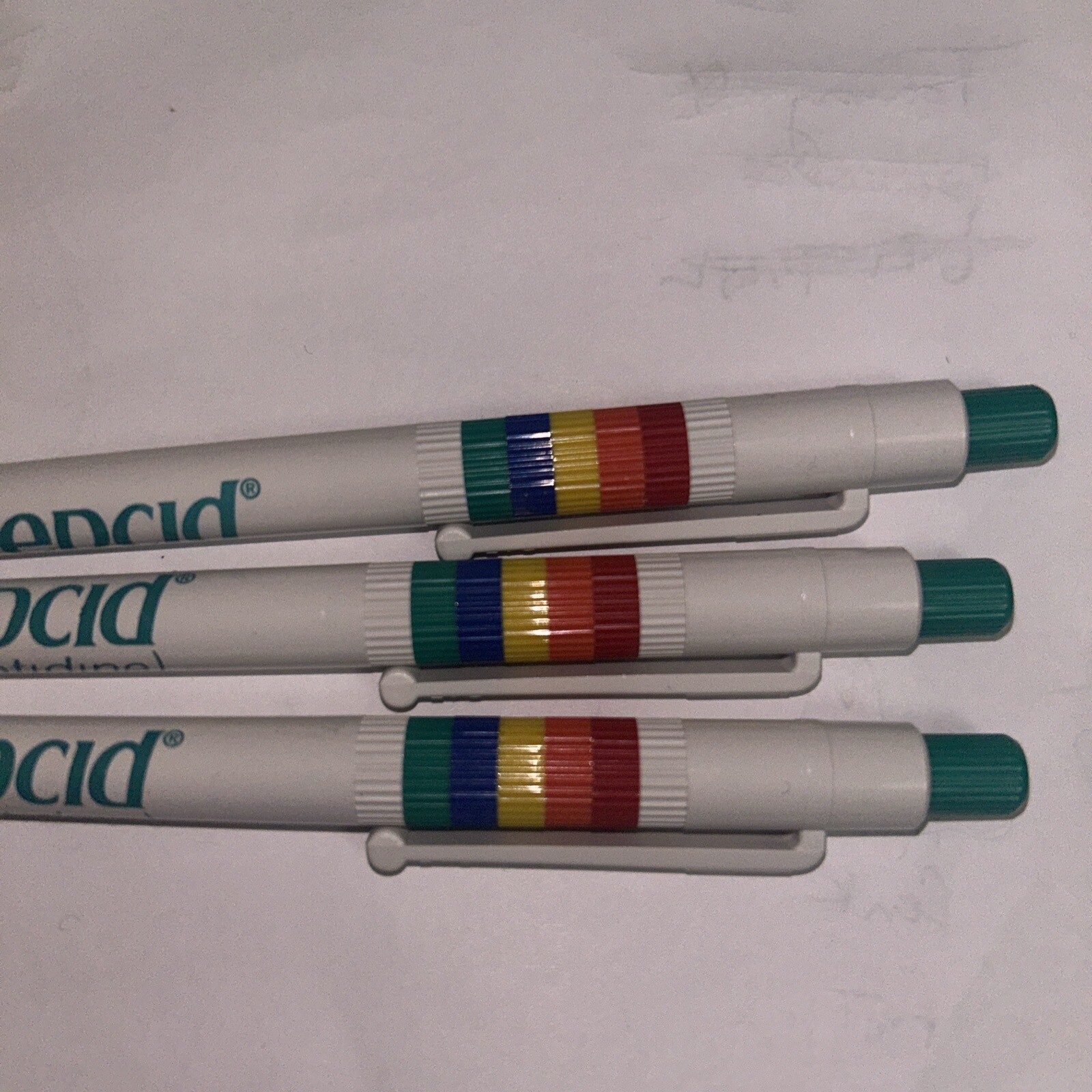 Lot Of 3 Merck Pepcid Rainbow Plastic PENS, DRUG REP. Pharmaceutical. LGBTQ