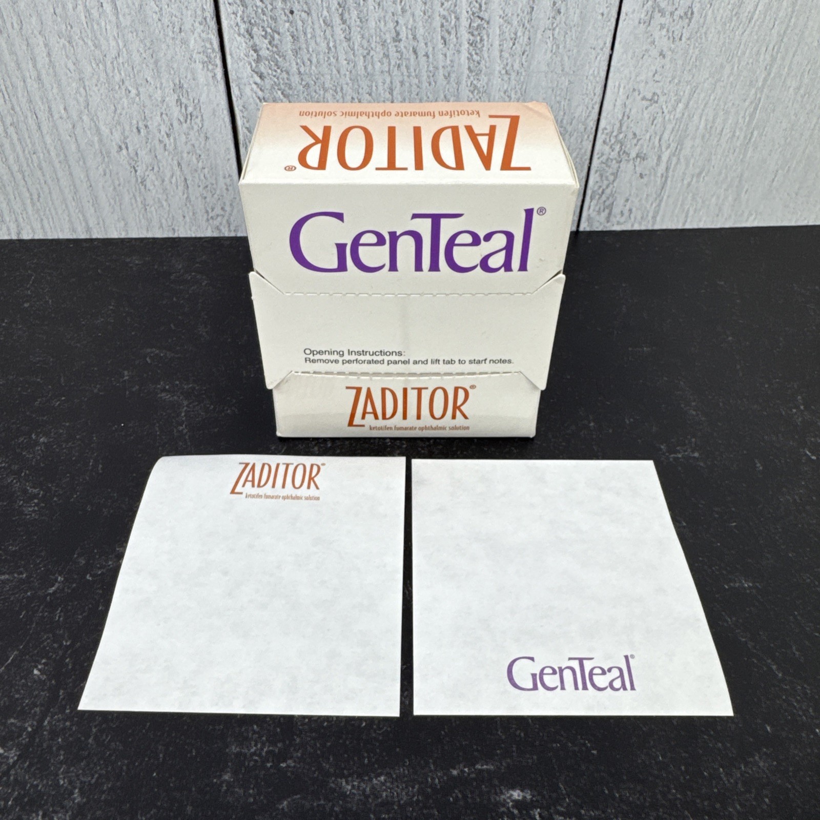 Vintage Zaditor GenTeal Sticky Note Pad Pharma Drug Rep Promo Post-it 3×3 NEW