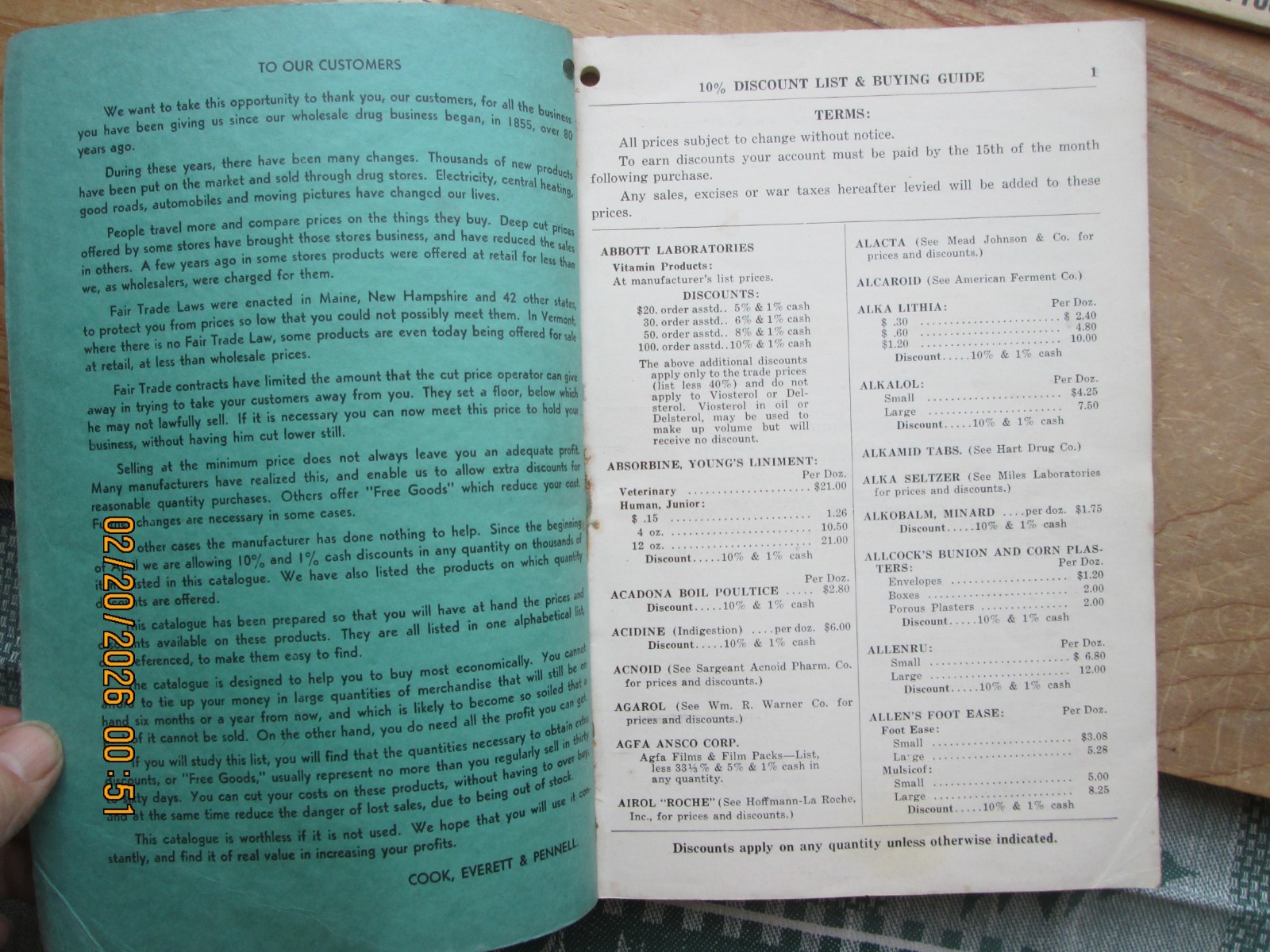 cook everett & pennell portland ME Pharmaceutical catalog