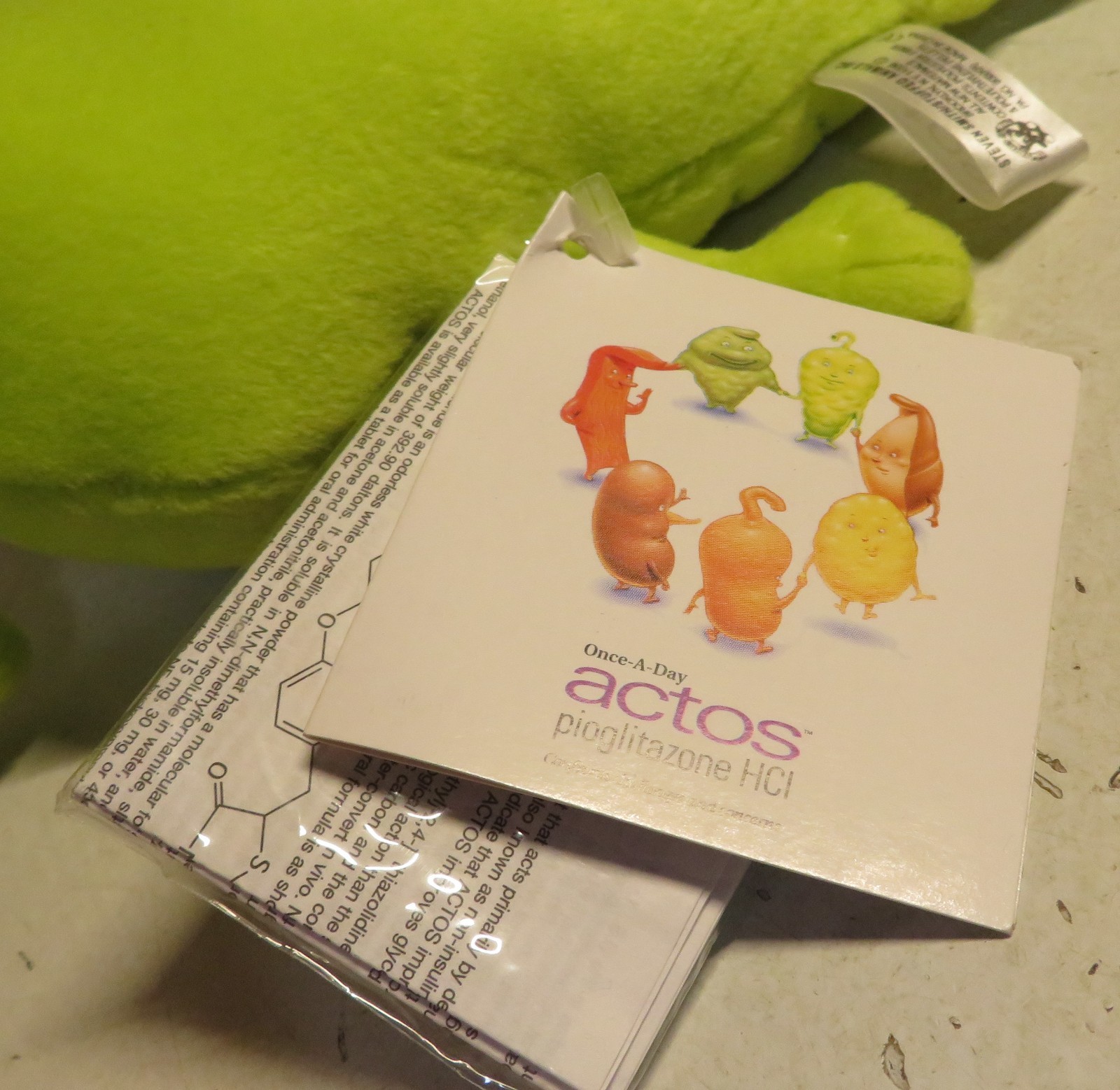 Pancreas Organ Actos Pioglitazone 8″ PLUSH Diabetes Steven Smith Bean Promo NOS
