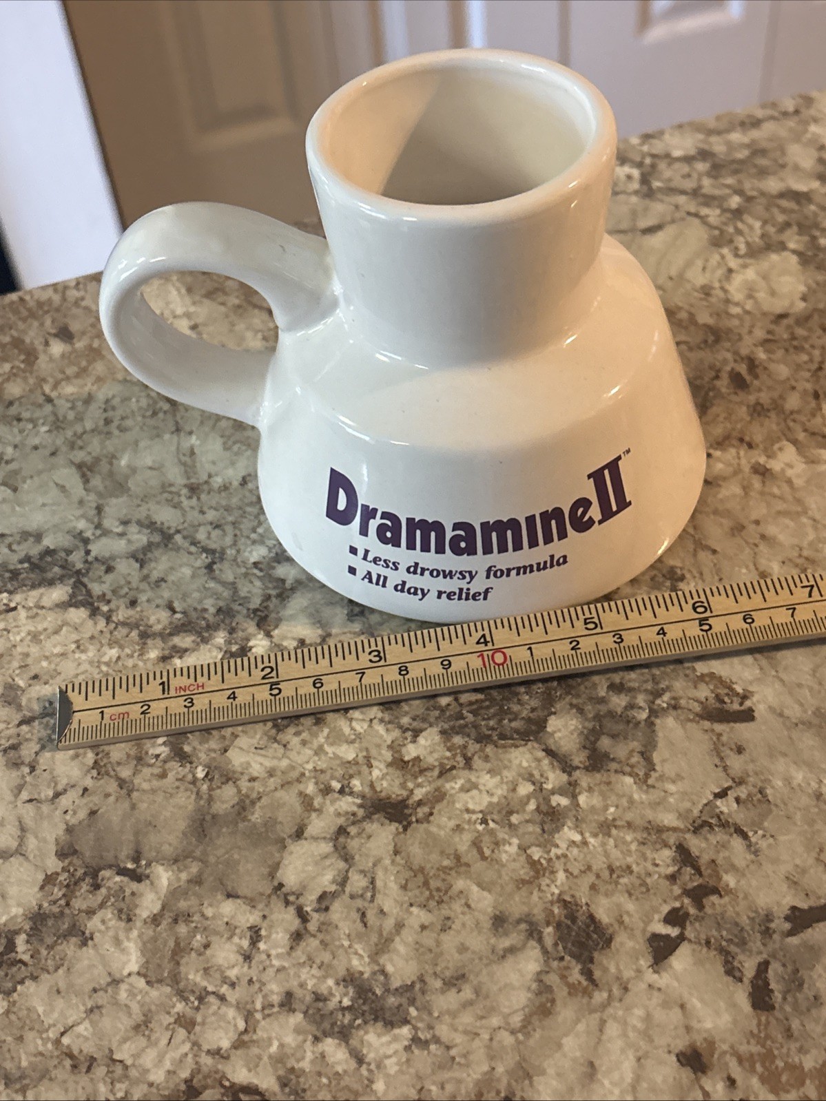 Vintage Dramamine II Meclizine Coffee Mug Pharmaceutical Drug Rep Upjohn RARE