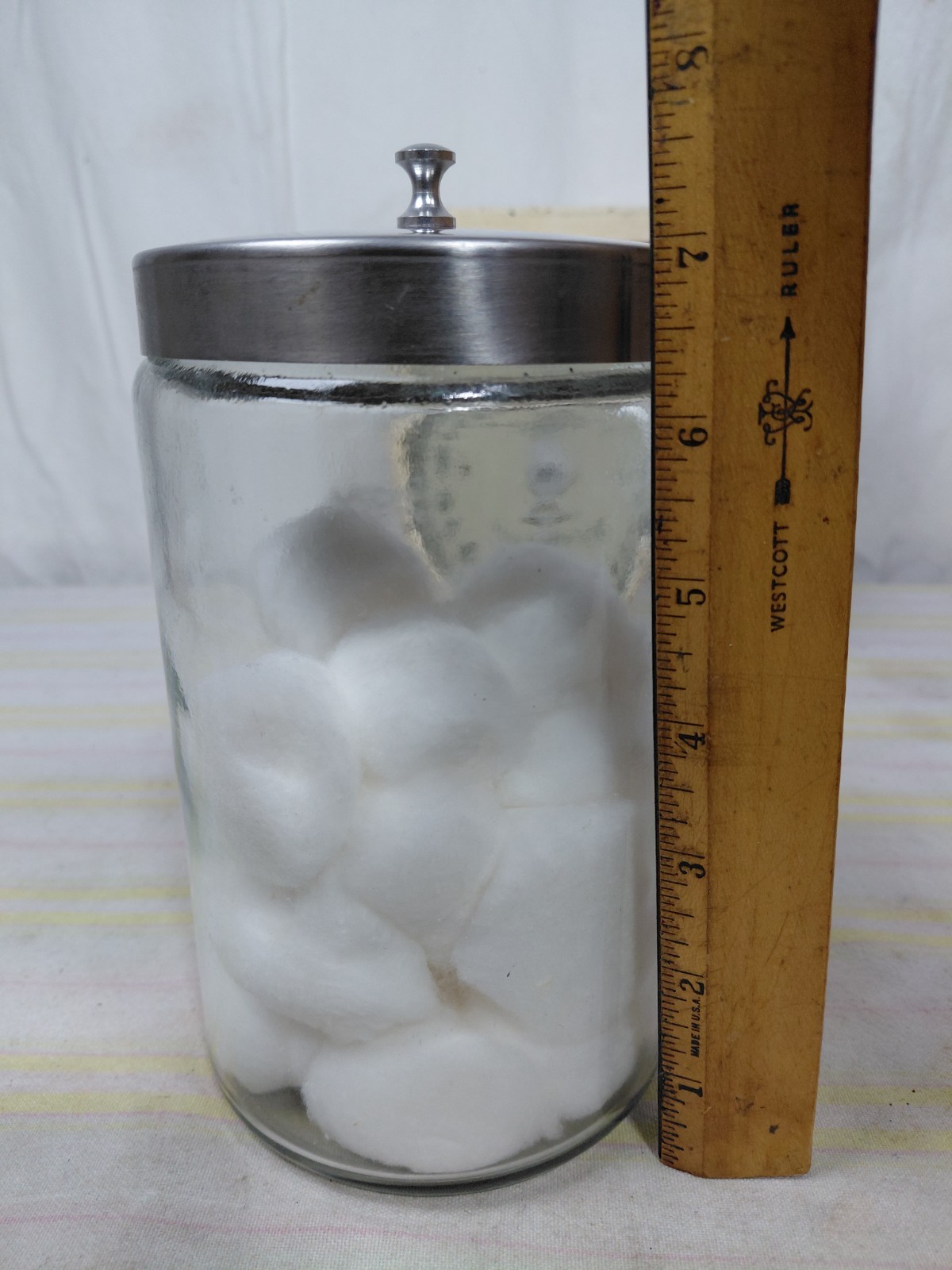 PROFEX USA Apothecary Medical Glass Jar Canister with Stainless Steel Lid 7×4″