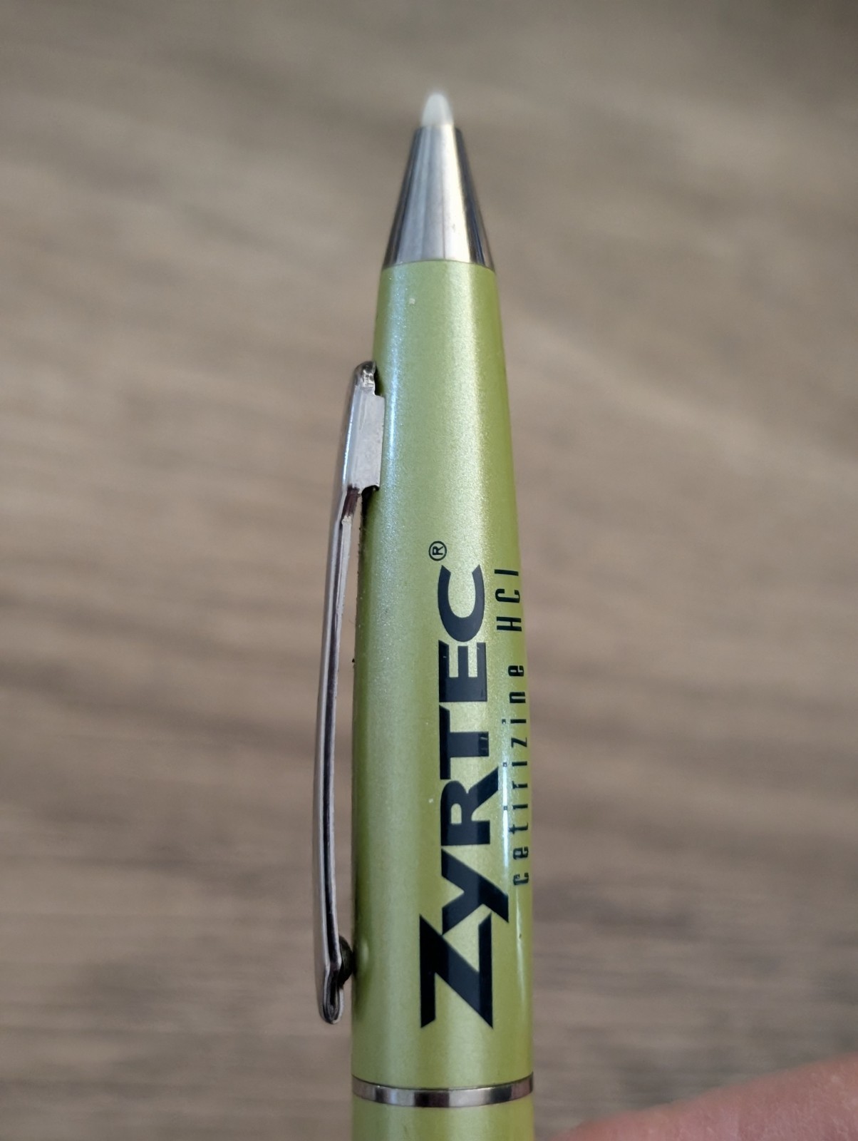 Zyrtec Cetirizine HCL Ballpoint Pen Pharmaceutical Black Ink Green Barrel Works