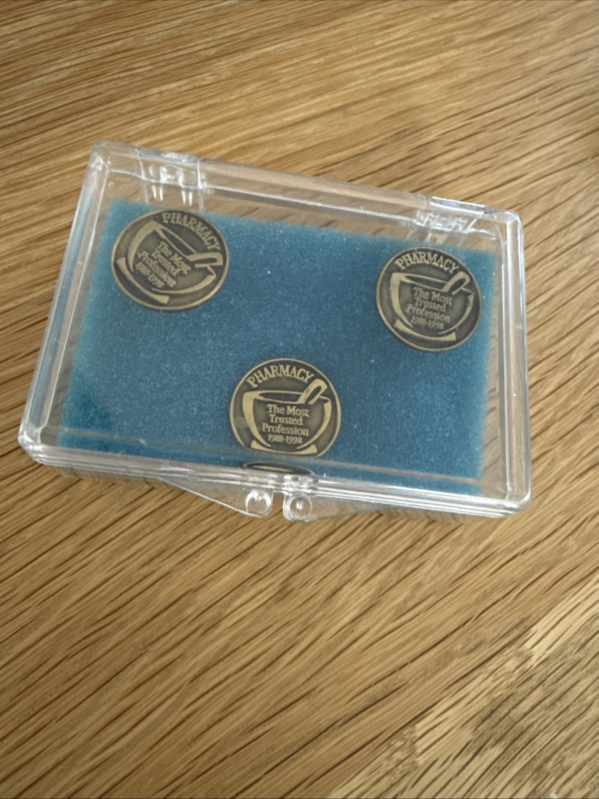 Pharmacy Most Trusted Profession 1988-1998 Metal Cuff Links + Lapel Pin. Gift.
