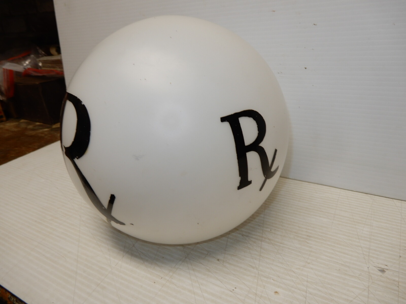 VINTAGE MILK GLASS LAMP SHADE GLOBE PHARMACY PRESCRIPTIONS APOTHECARY