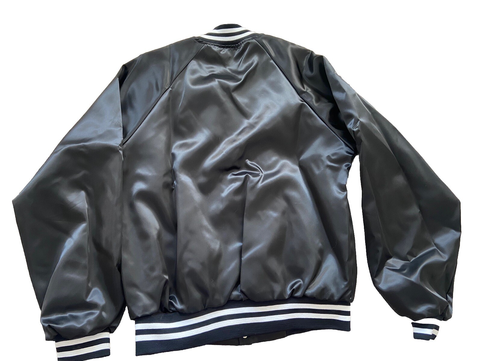 UPJOHN Kalamazoo Black Satin Bomber Jacket 100th Anniversary Med NEW