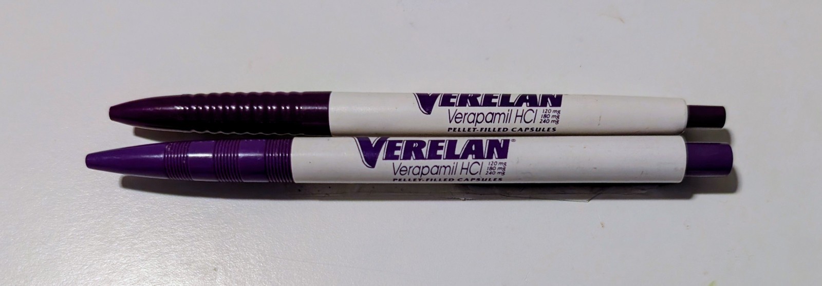 Lot of 2 Verelan Drug Rep Pharmaceutical Advertisement Pens – Not Working