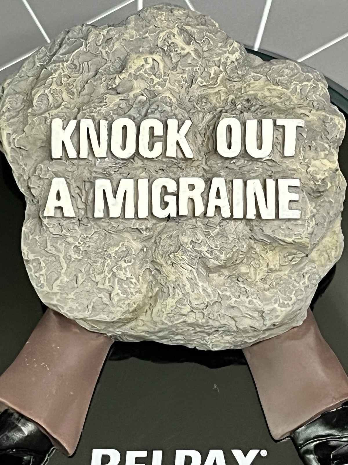 Pfizer RELPAX “Knock Out A Migraine” DRUG REP Paperweight Pharma HEADACHE Toy