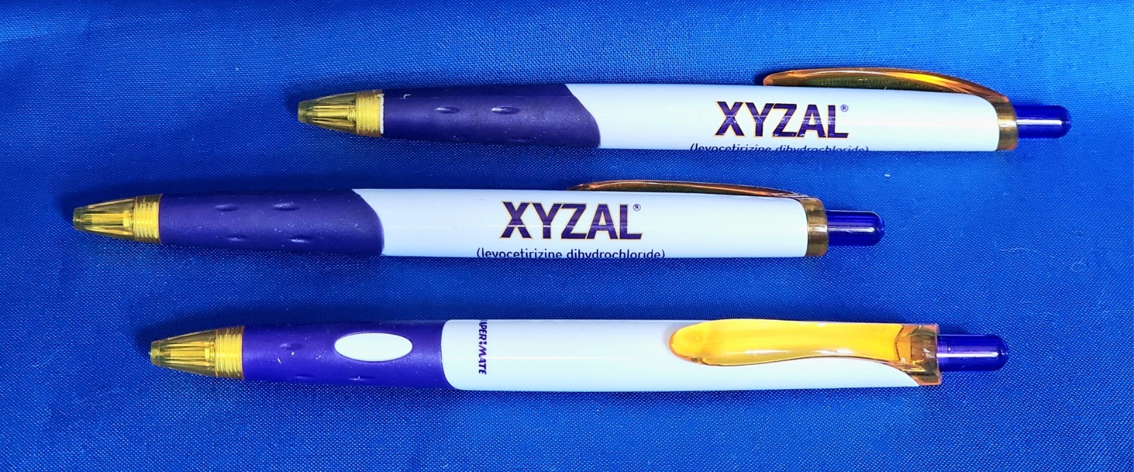3 Xyzal Papermate Drug Rep Ink PENS New Pharmaceutical Collectible Medical Promo