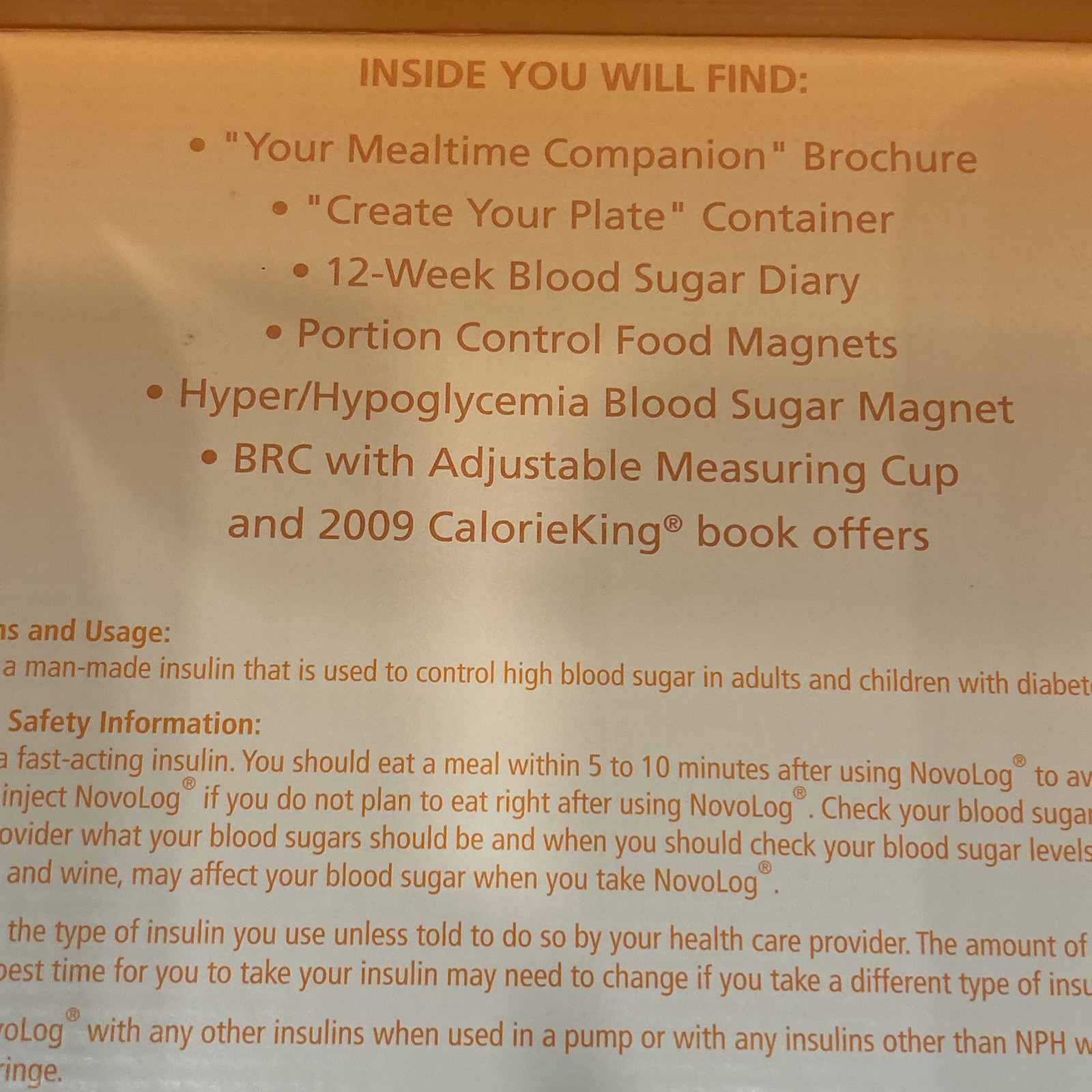 Novolog Mealtime Companion Plate With Information Book Never Used