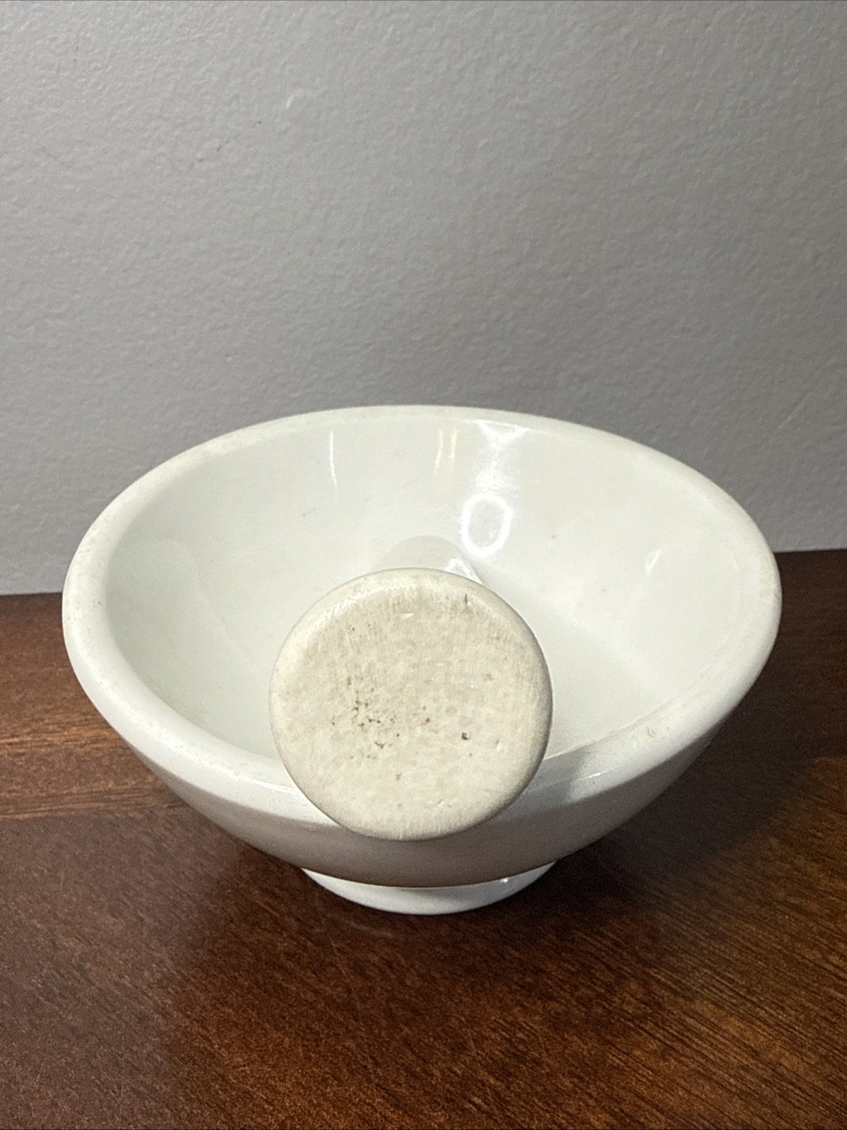 Vintage MSD Merck Sharp & Dohme Ceramic Pharmaceutical Mortar And Pestle 4.5” D
