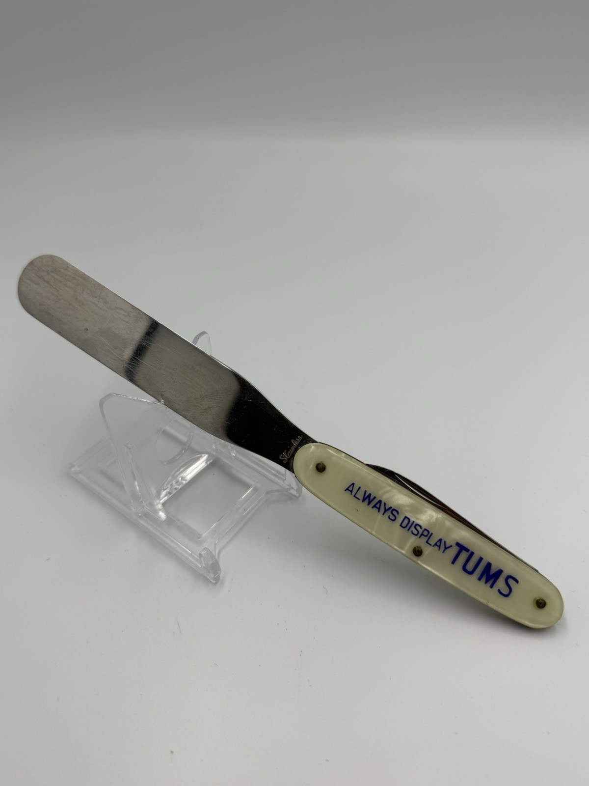 Tums “Rare” Advertising Letter Opener, Knife & Pharmacy Pill Counter