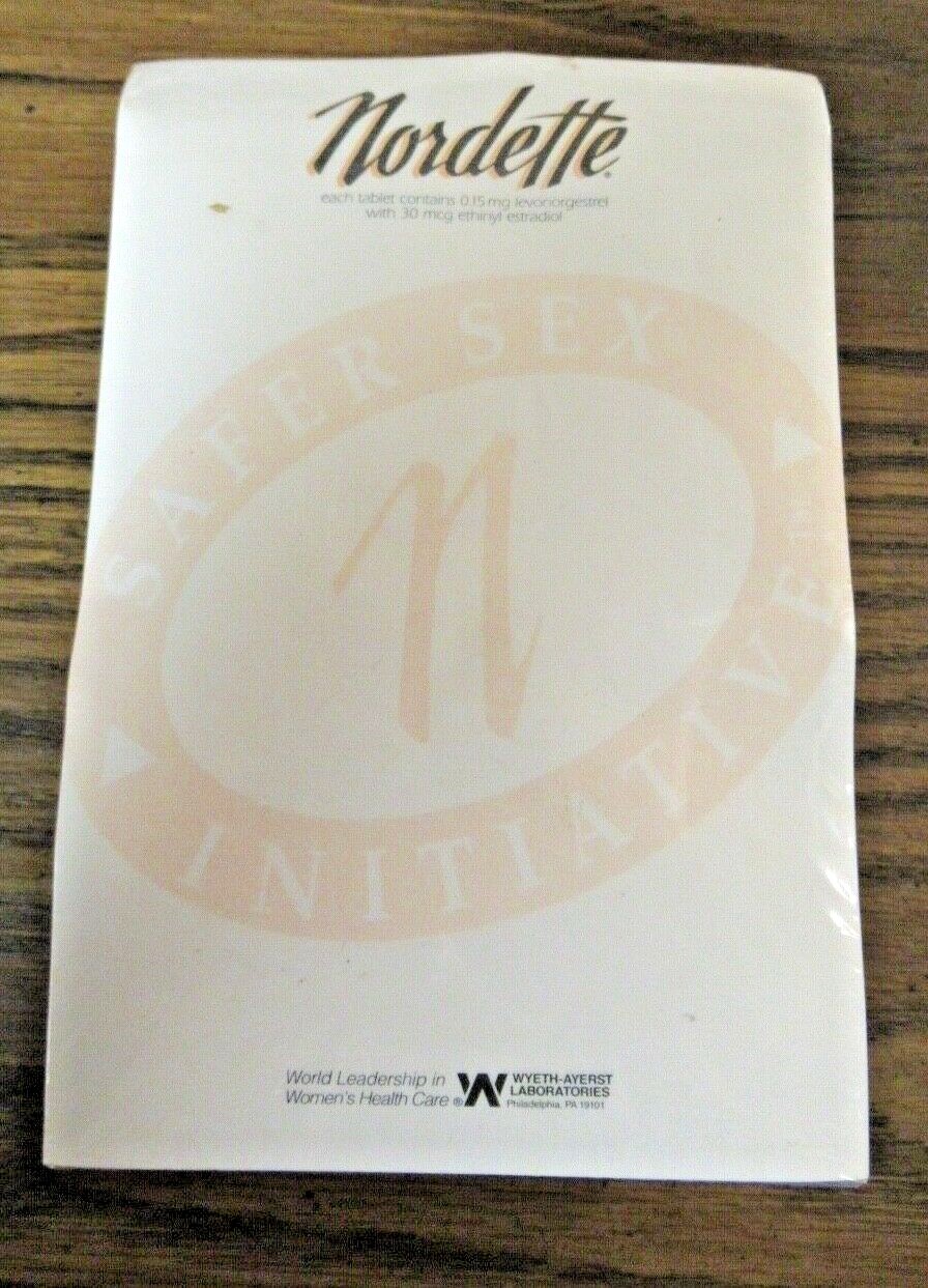 Vintage NOS 10 Unopened Nordette Note Pads Post It Notes Pharmaceutical Promo
