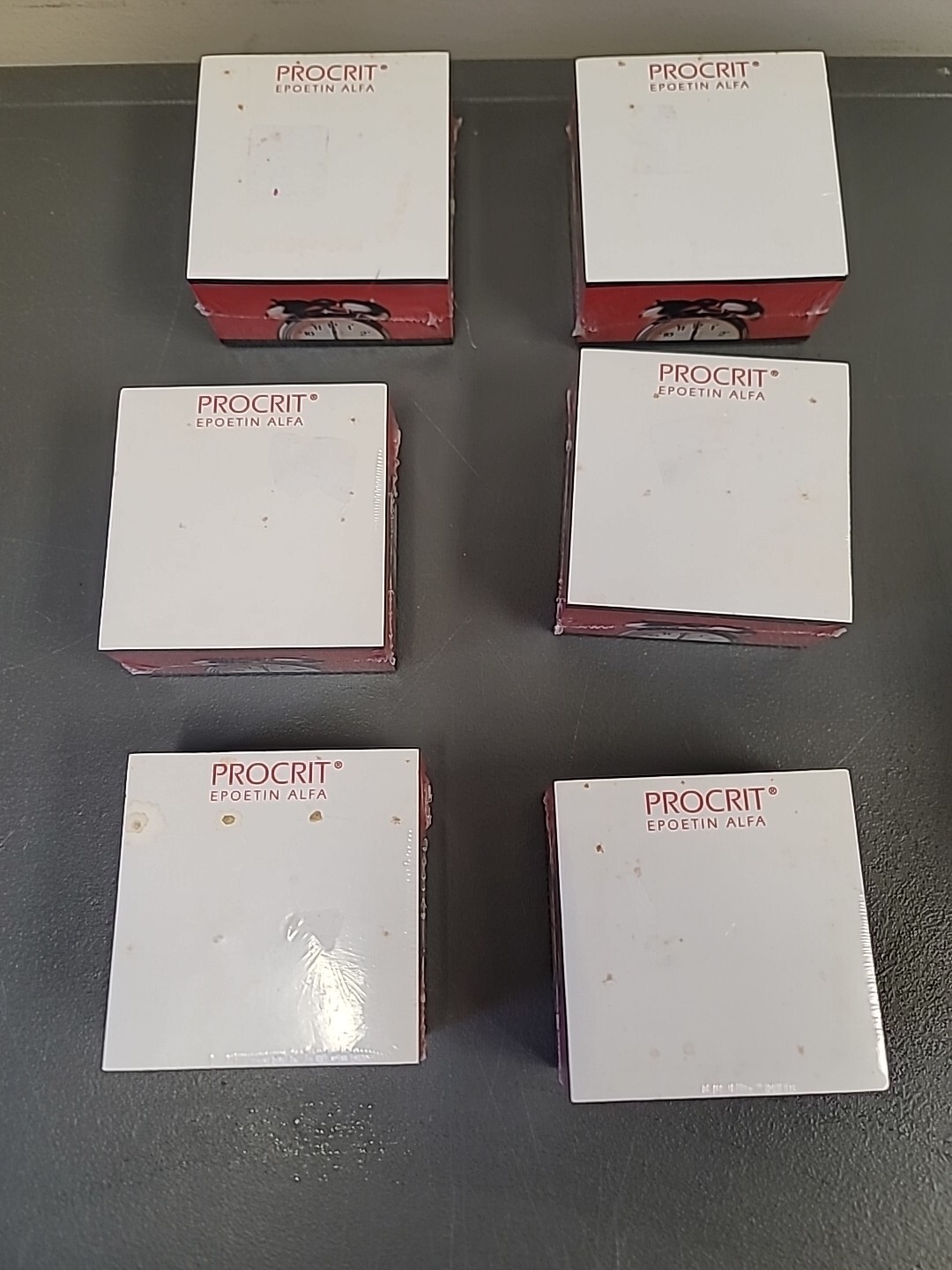 6 Pharmaceutical Drug Rep Note Pads Cube Procrit Epoetin Alfa Factory Sealed NOS