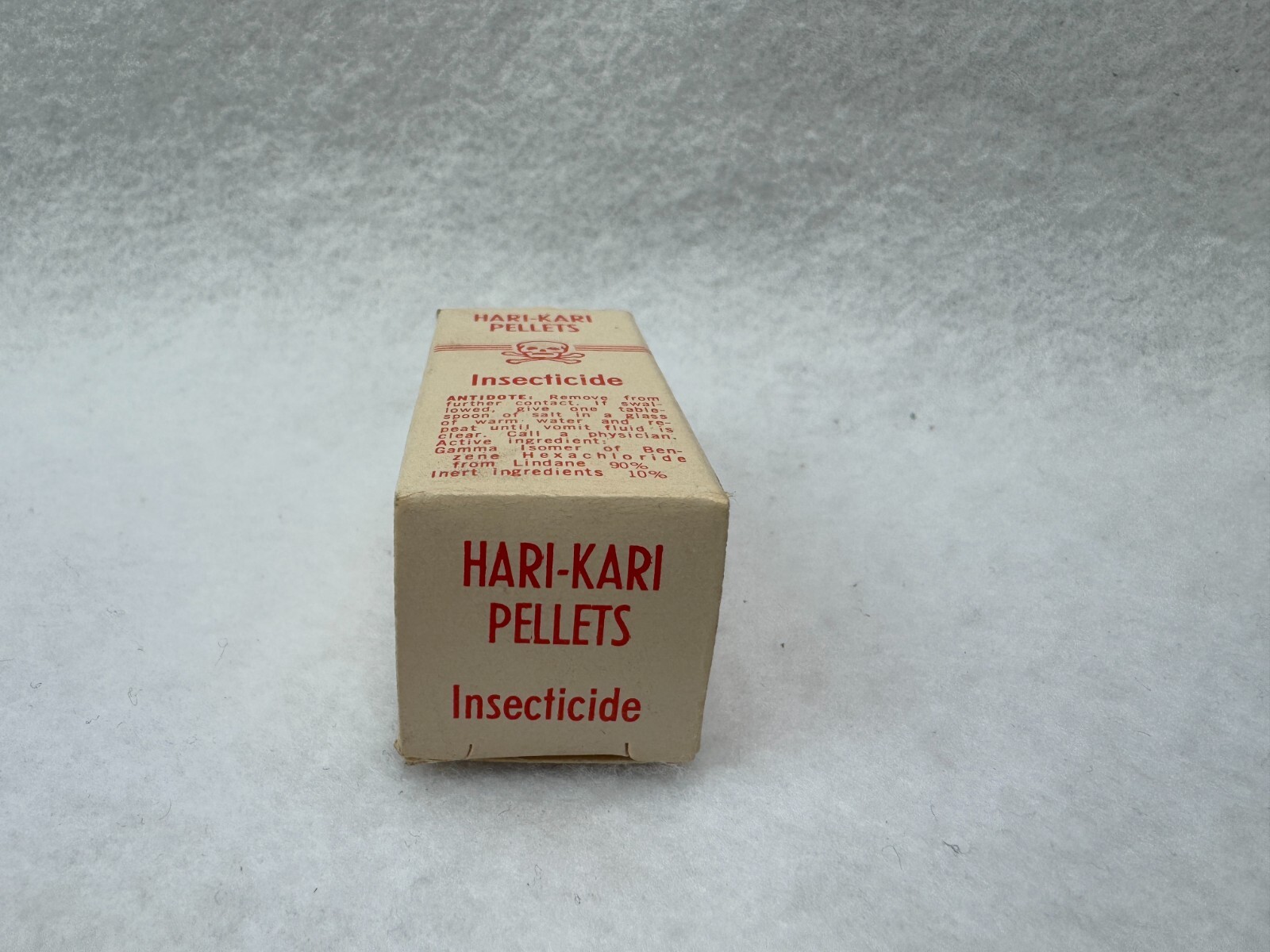 Vintage Hari-Kari Pellets Empty Box Skull Cross Bones Wichita, KS 2 1/2″ Tall