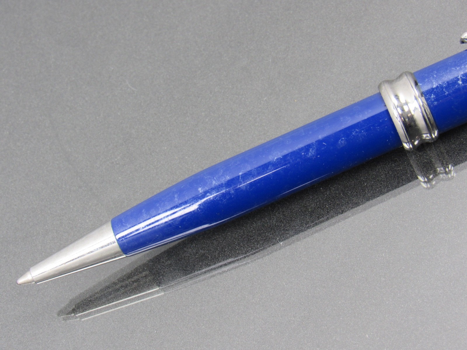 Zoloft Silver & Blue Marbled Metal PEN Drug Rep Pharmaceutical Promo Advertising