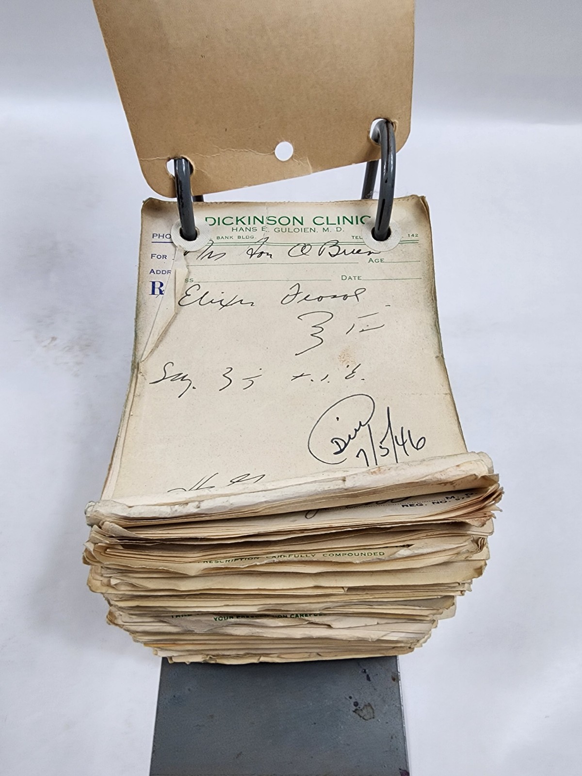 Prescription Atlas Rx Pad Paper Apothecary Druggist Pharmacy Medicine 1946