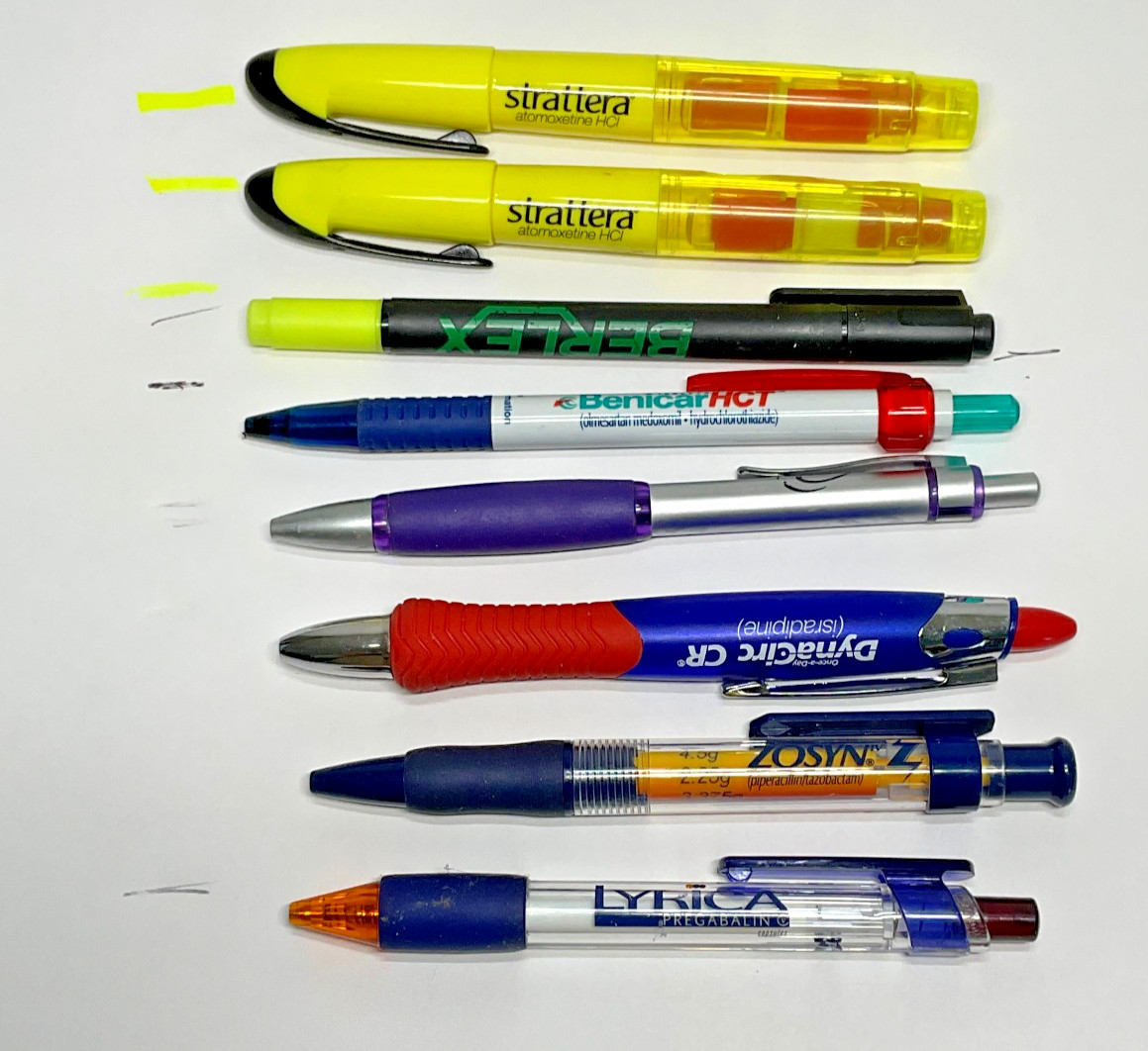 Pharmaceutical Drug Rep Pen Highlighter Lot Assorted Strattera Berlex Lyrica