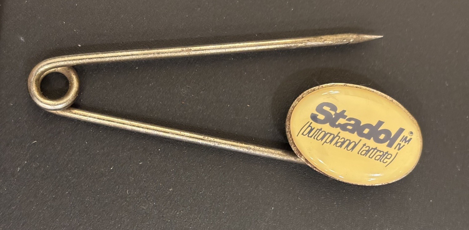 Vintage Pharmaceutical Advertising Large Safety Pin – Stadol