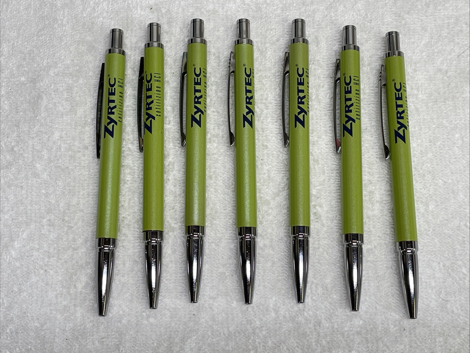 Zyrtec Pen Drug Rep Pens Pharma Metal Weighted Promo Tested and working Lot of 7