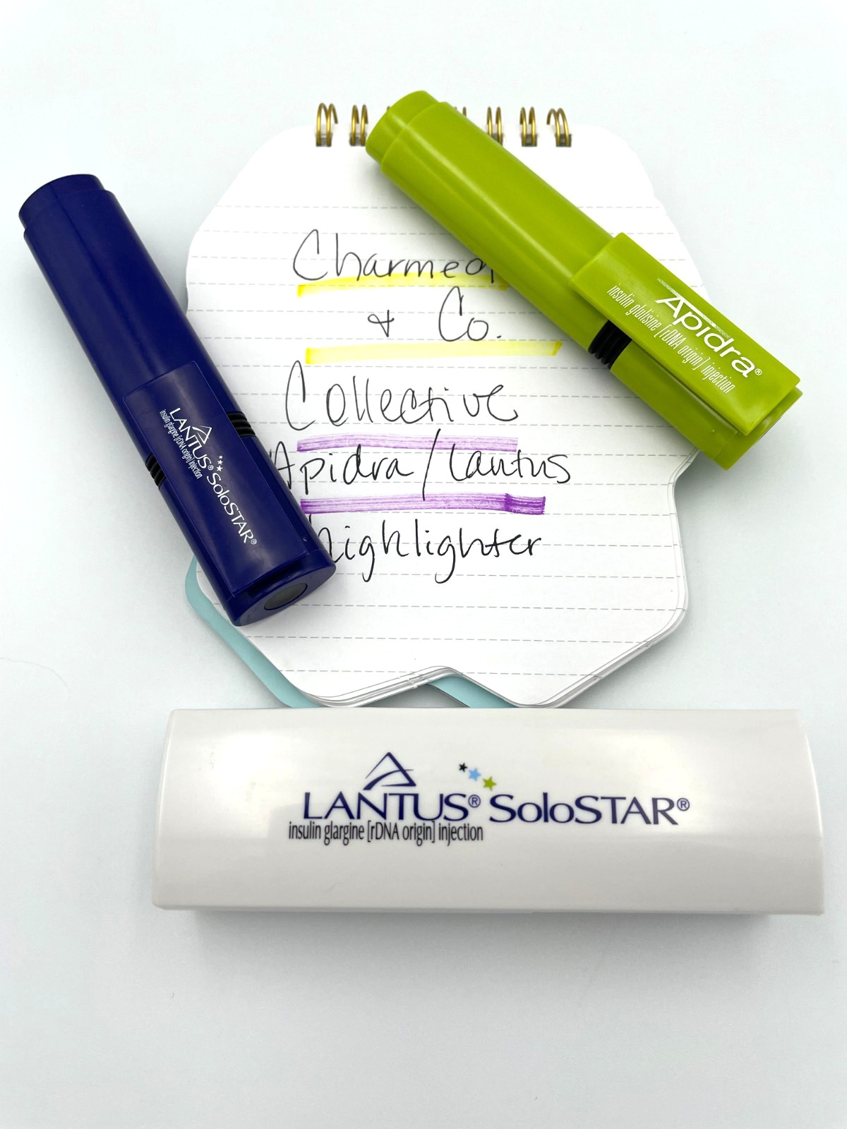 VTG VERY RARE Apidra/Lantus SoloSTAR Highlighter Set Drug Rep Promo Item