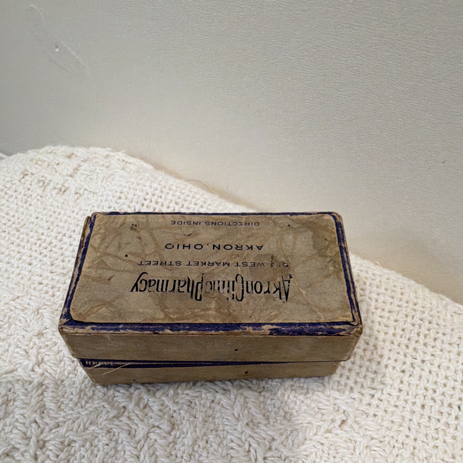 Akron Clinic Pharmacy Vintage Prescription Pill Box Akron Ohio No. 15075