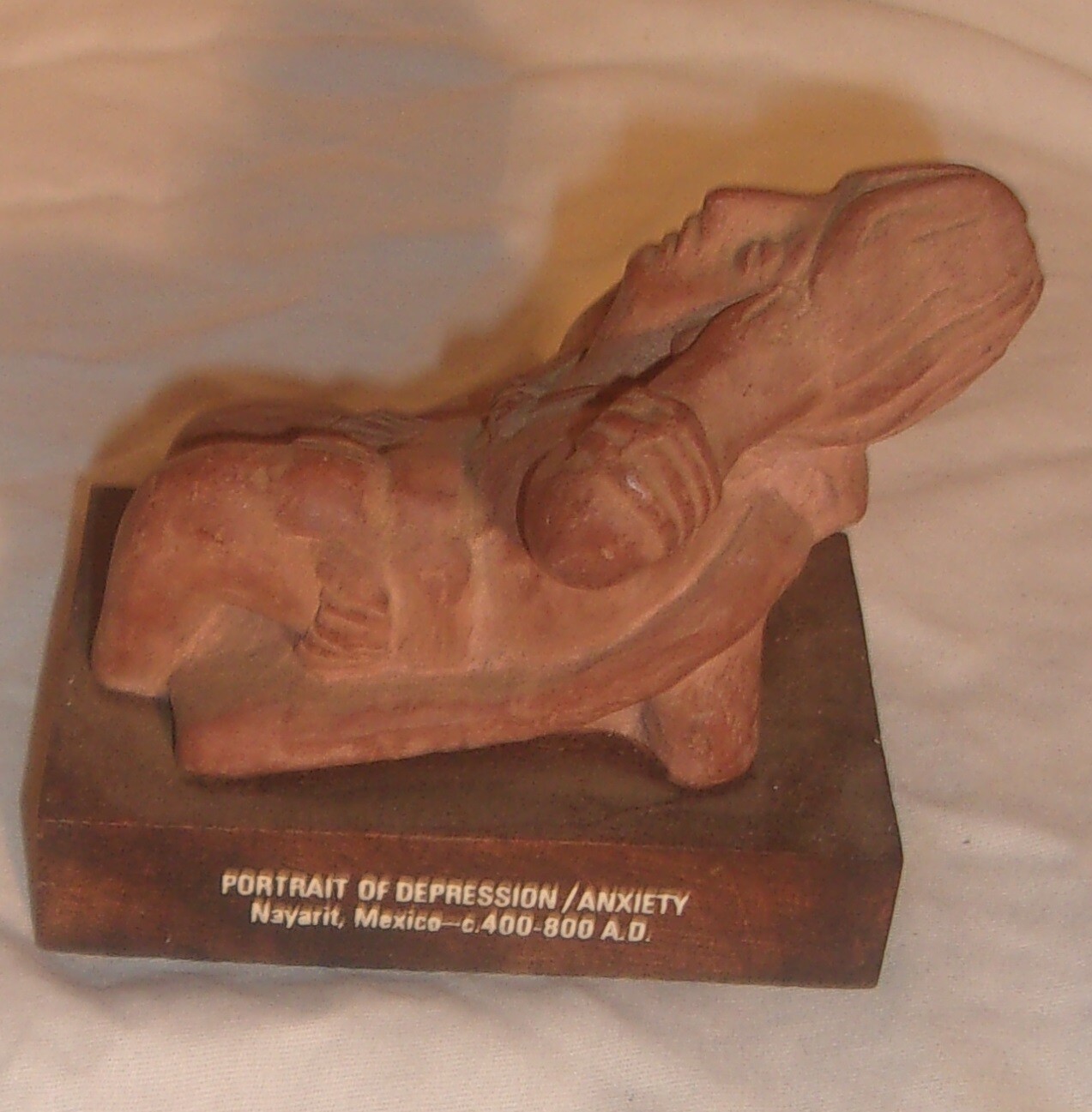 ETRAFON PORTRAIT OF DEPRESSION / ANXIETY TERRACOTA FIGURE IN GOOD CONDITION