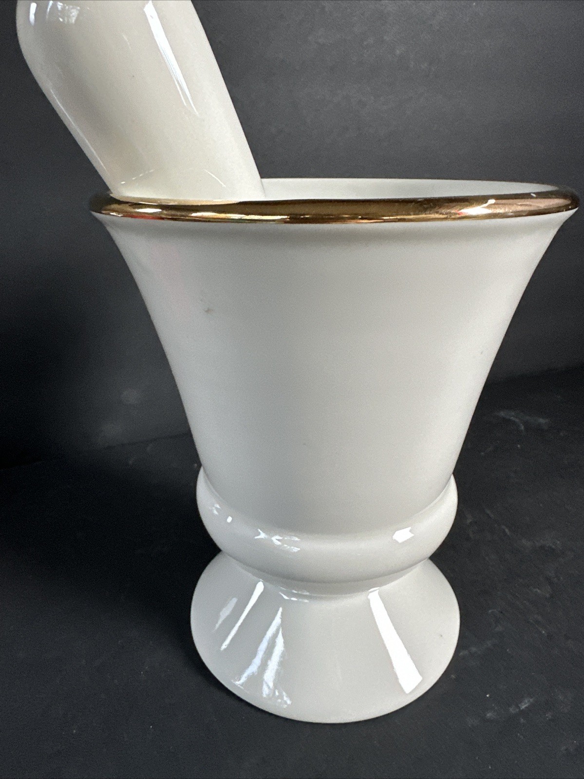 Vintage Owens Illinois RX Porcelain Pharmacy Apothecary Mortar & Pestle Set#R19