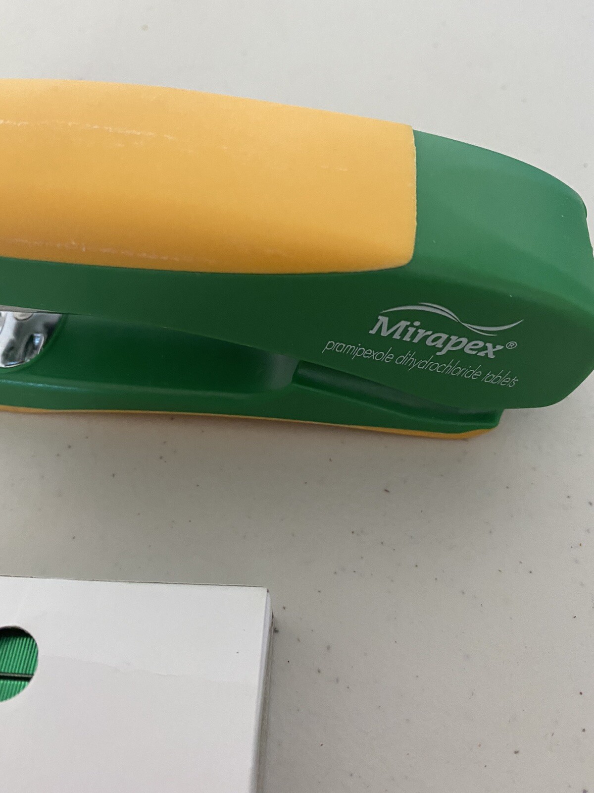 Mirapex Mini Stapler with Green Staples Drug Rep Pharmaceutical Super RARE HTF