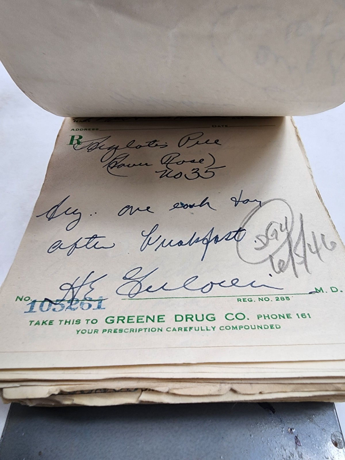 Prescription Atlas Rx Pad Paper Apothecary Druggist Pharmacy Medicine 1946