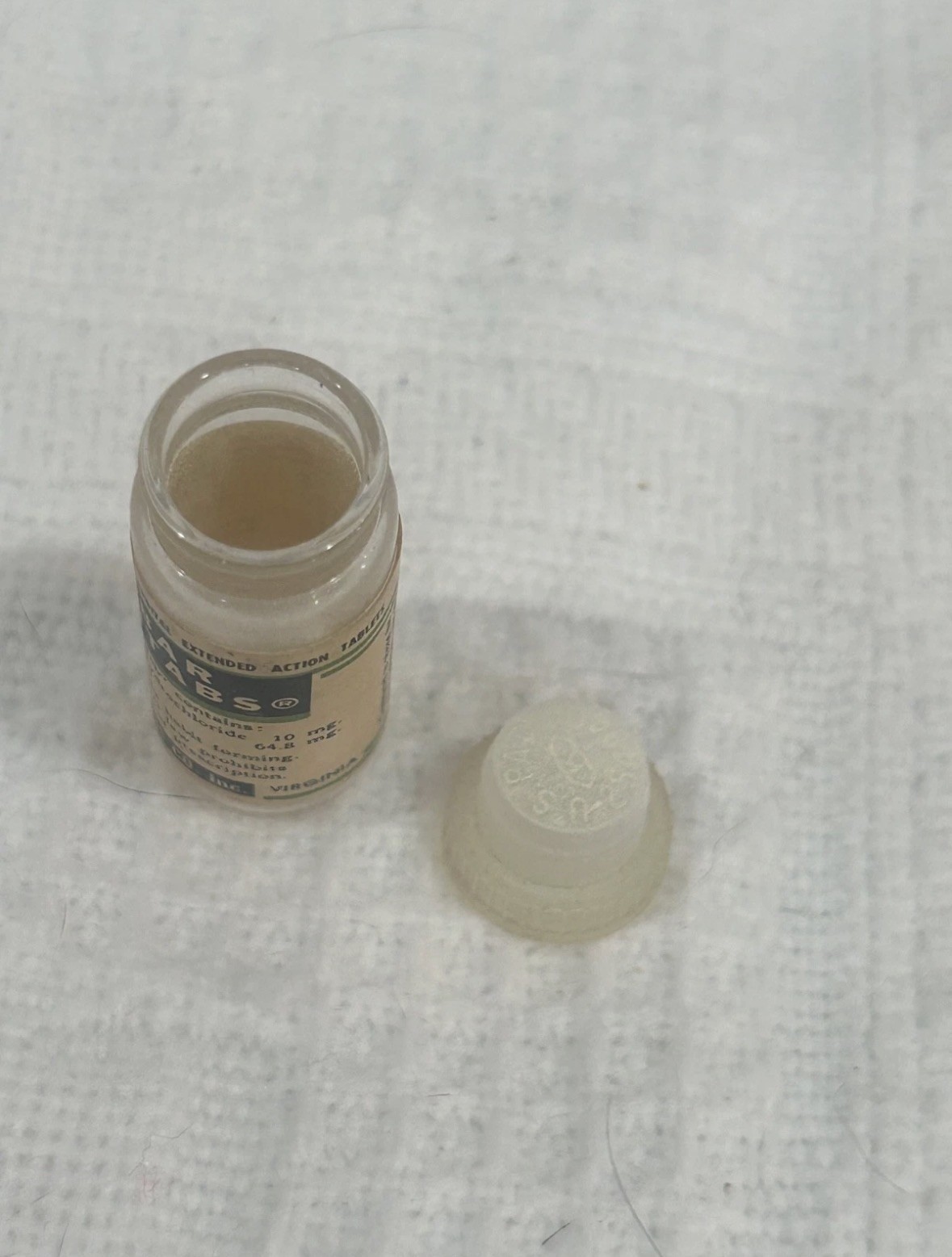 AH Robins Ambar Extentabs EMPTY Medicine Bottle Phenobarbital w/Methamphetamine