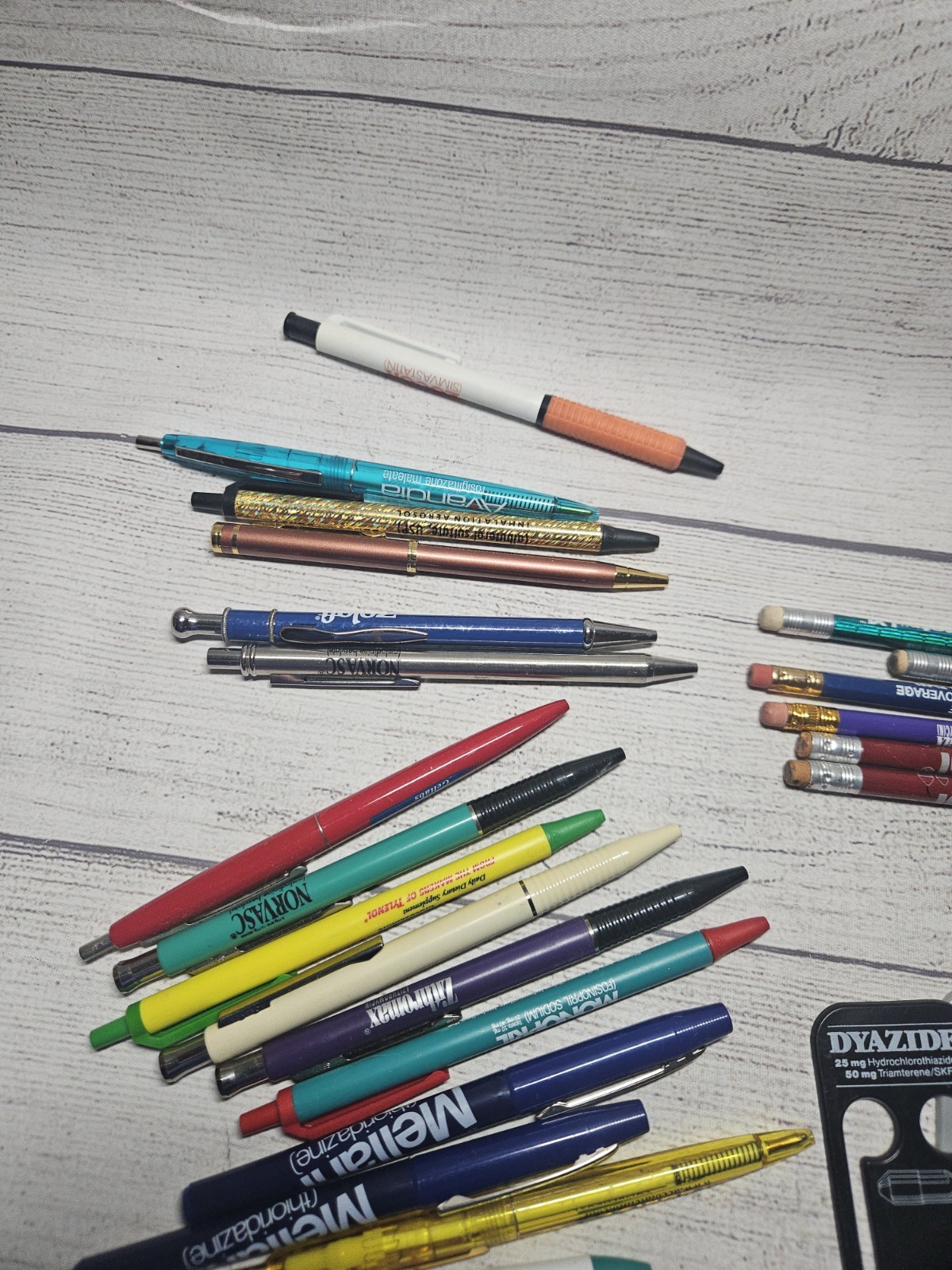 Vintage Pharmaceutical Medical Rep Lot – Pens, Clips, Calculator, Pencils, Paper