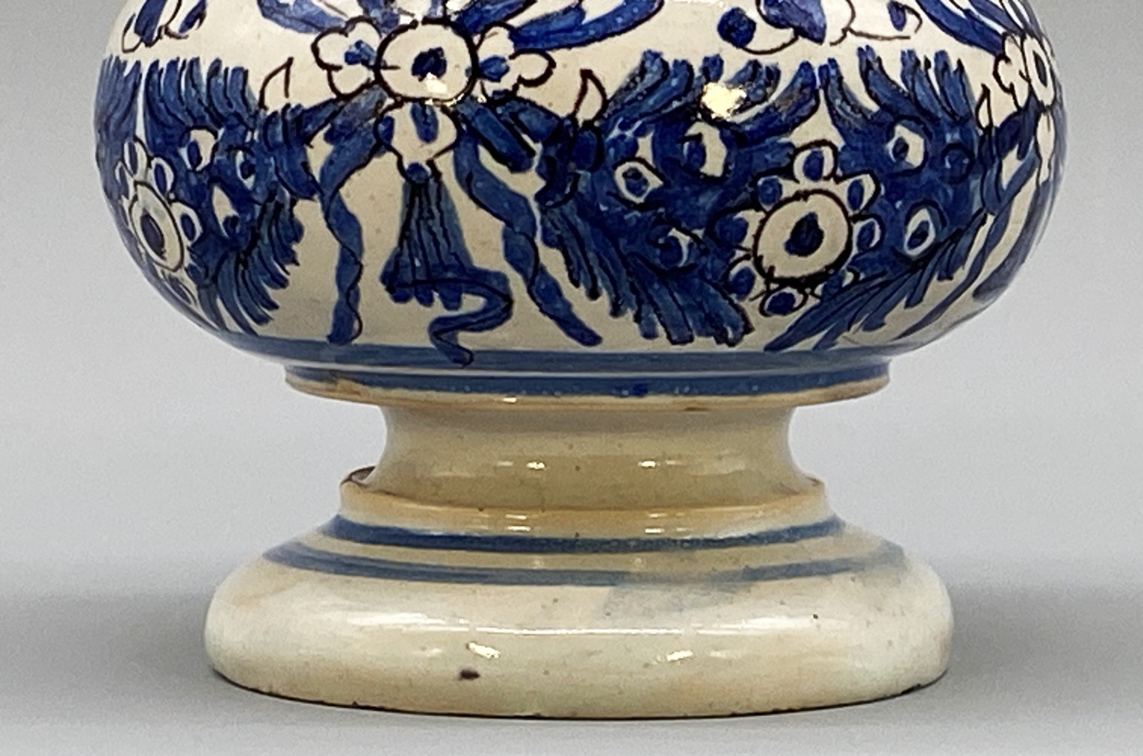 c. 1730 Italian Majolica Nove Waisted Blue & White Albarello Drug Pharmacy Jar