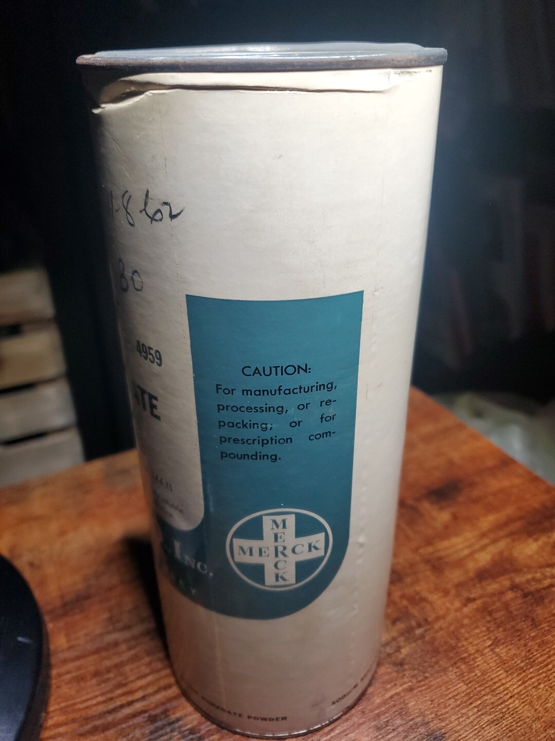 Vintage Merck & Co Sodium Benzoate Sealed Full 1lb Collectible Apothecary