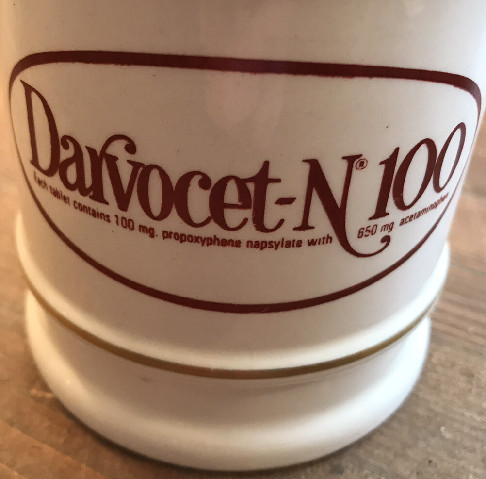 Darvocet N 100 Porcelain 7”Apothecary Jar Lofisa Lilly Pharmaceutical Darvon